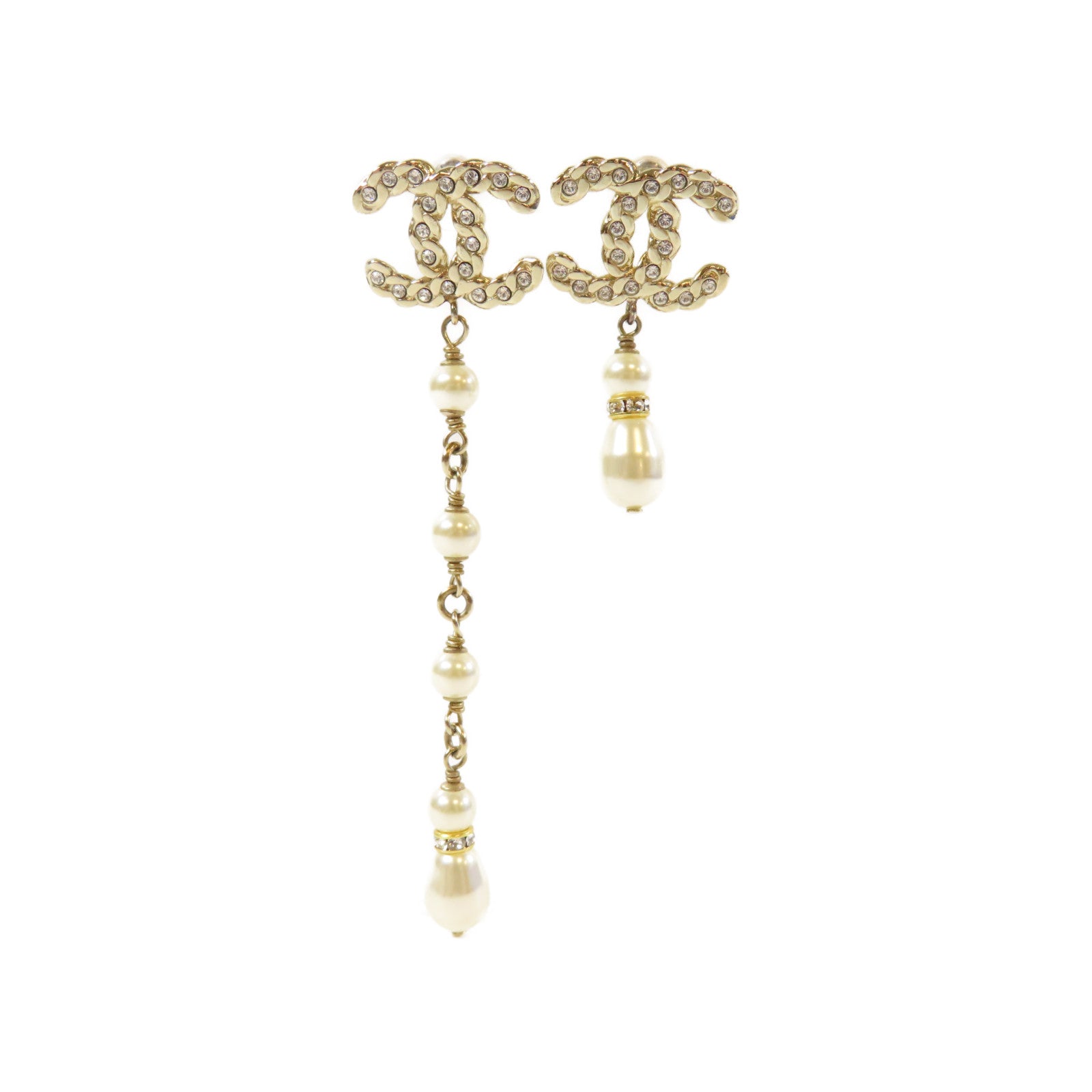 CHANEL 金屬/水晶Earrings耳環金色