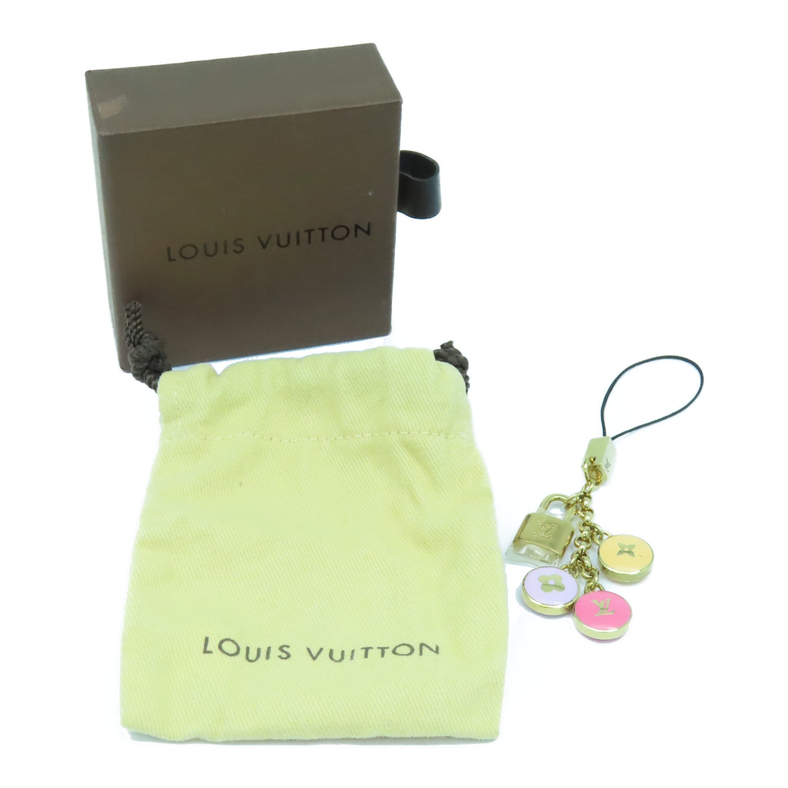 LOUIS VUITTON PVC/金屬Phone Charm電話繩金色/彩色