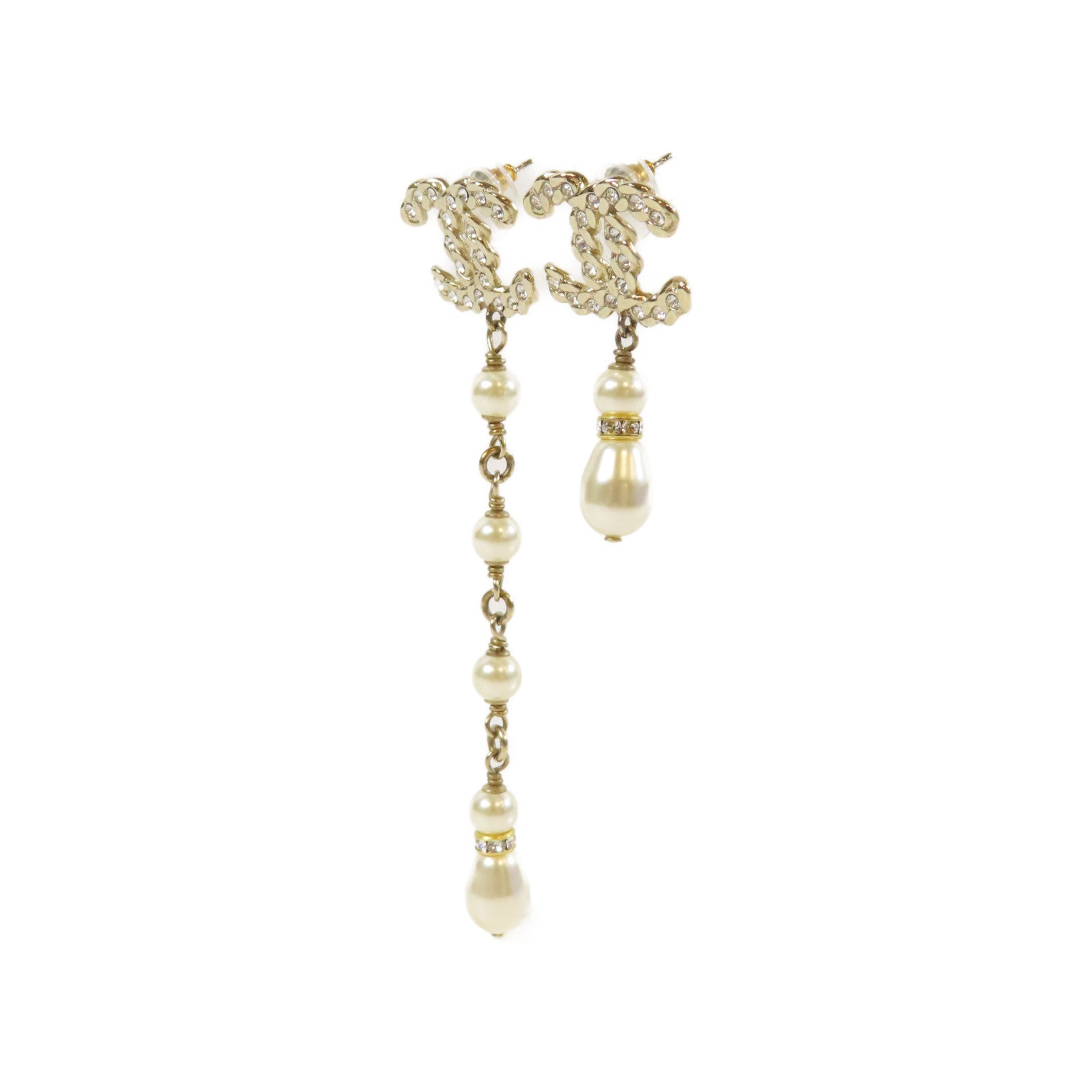 CHANEL 金屬/水晶Earrings耳環金色