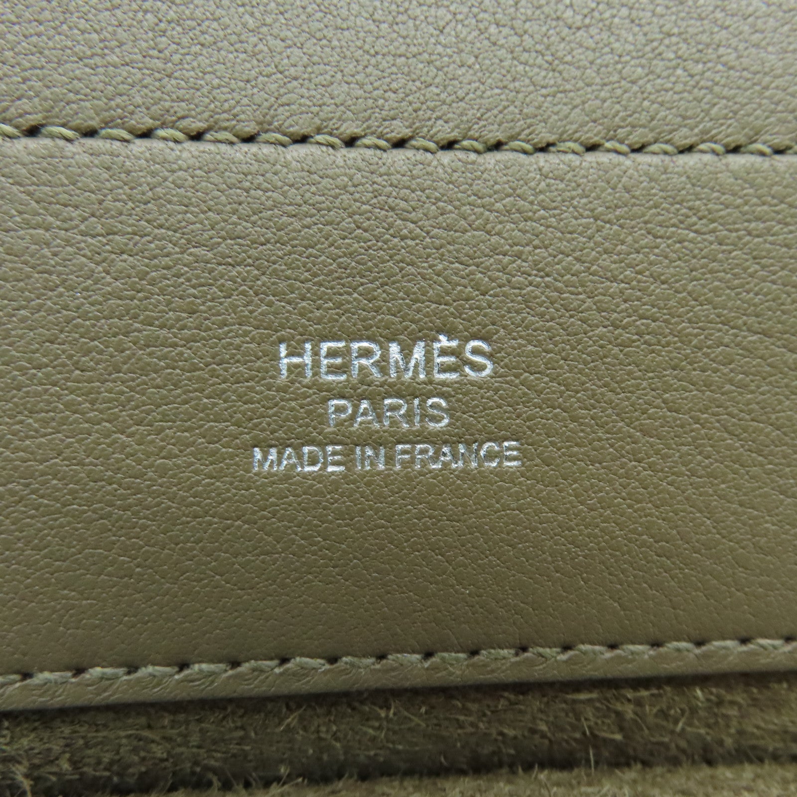HERMES Swift皮革Aline银扣肩背袋Etoupe米色
