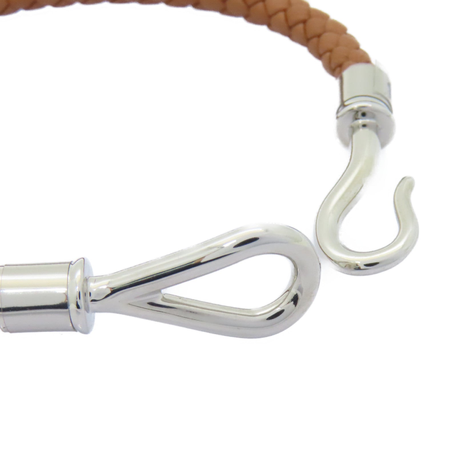 HERMES Swift皮革Jumbo H Bracelet銀扣手鐲啡色