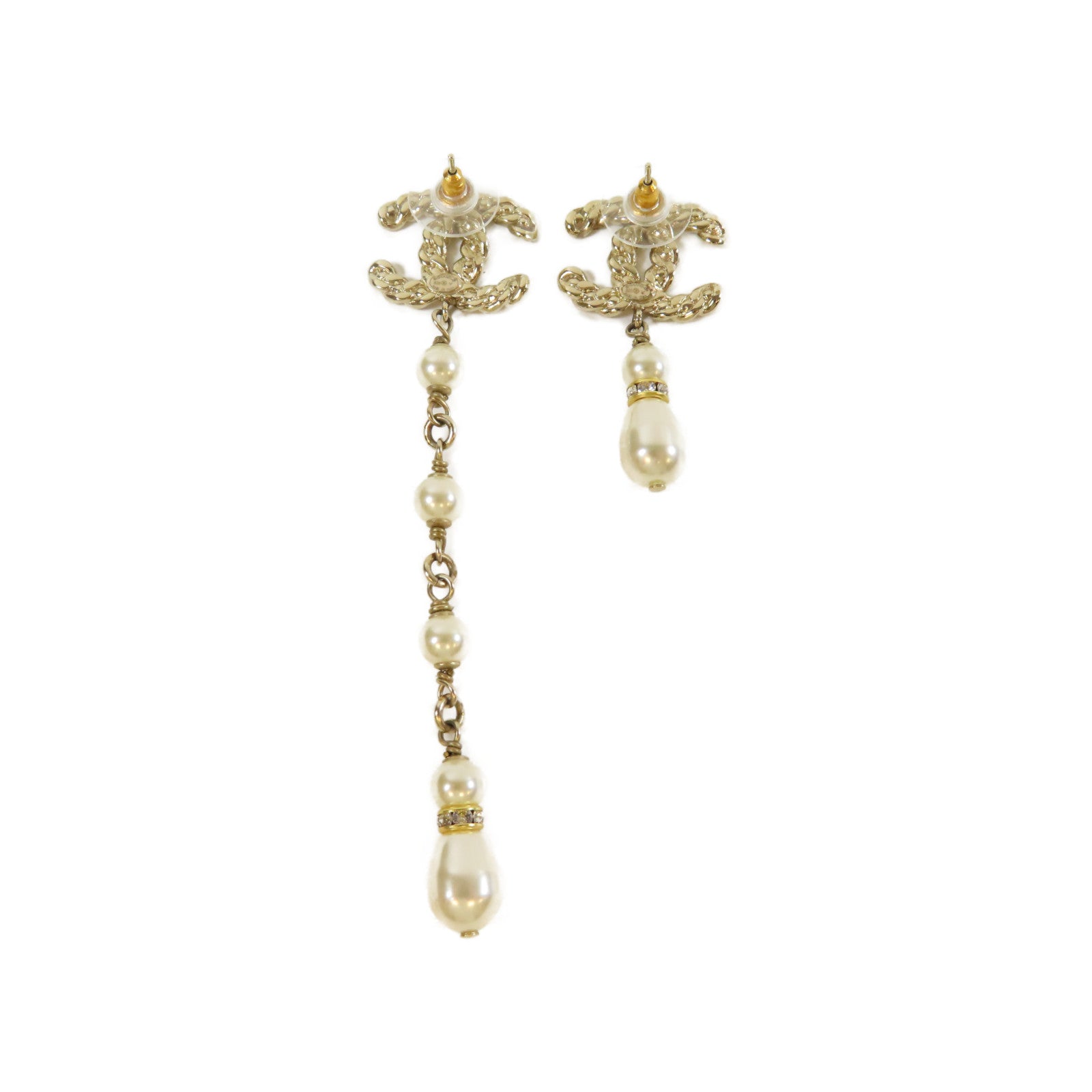 CHANEL 金屬/水晶Earrings耳環金色