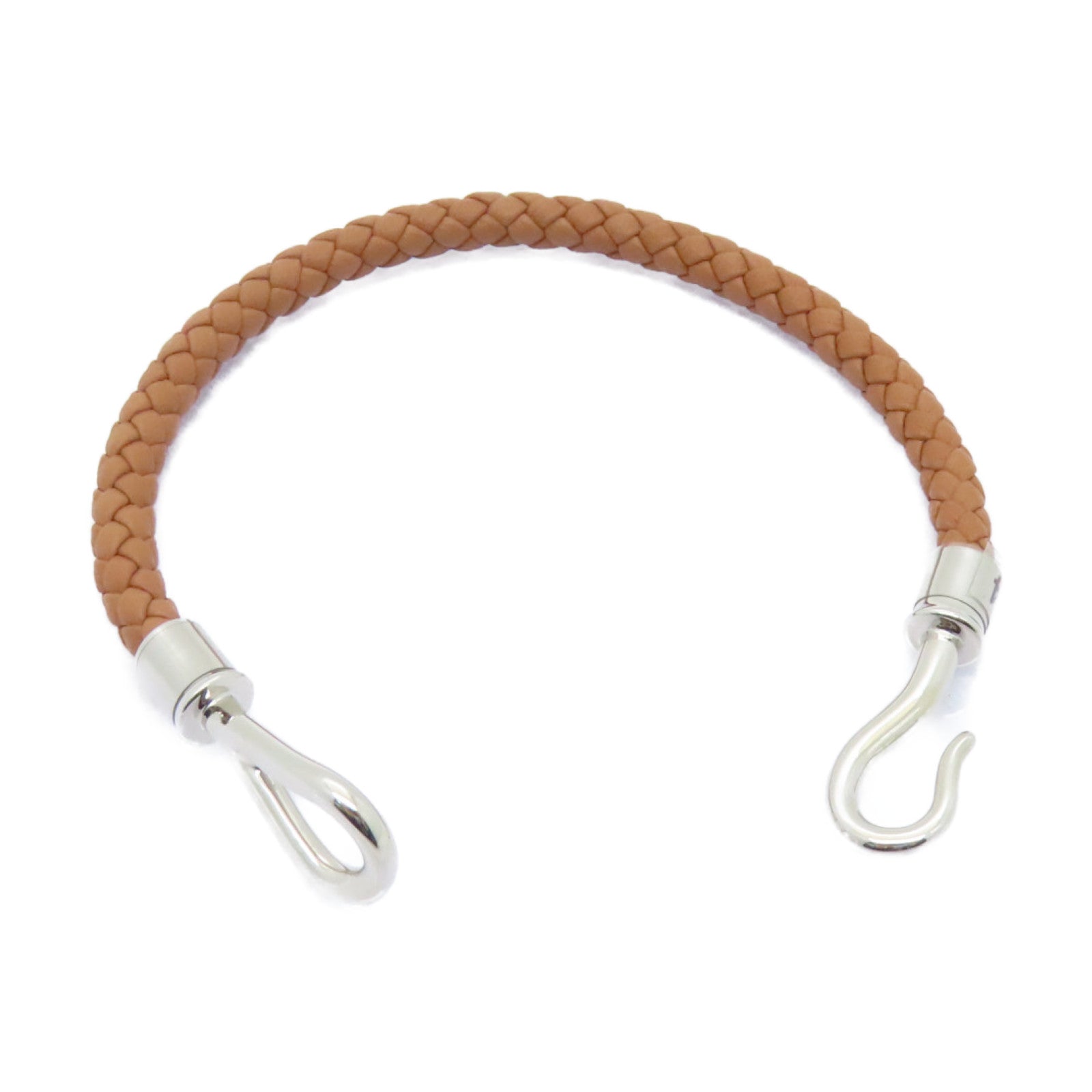 HERMES Swift皮革Jumbo H Bracelet銀扣手鐲啡色