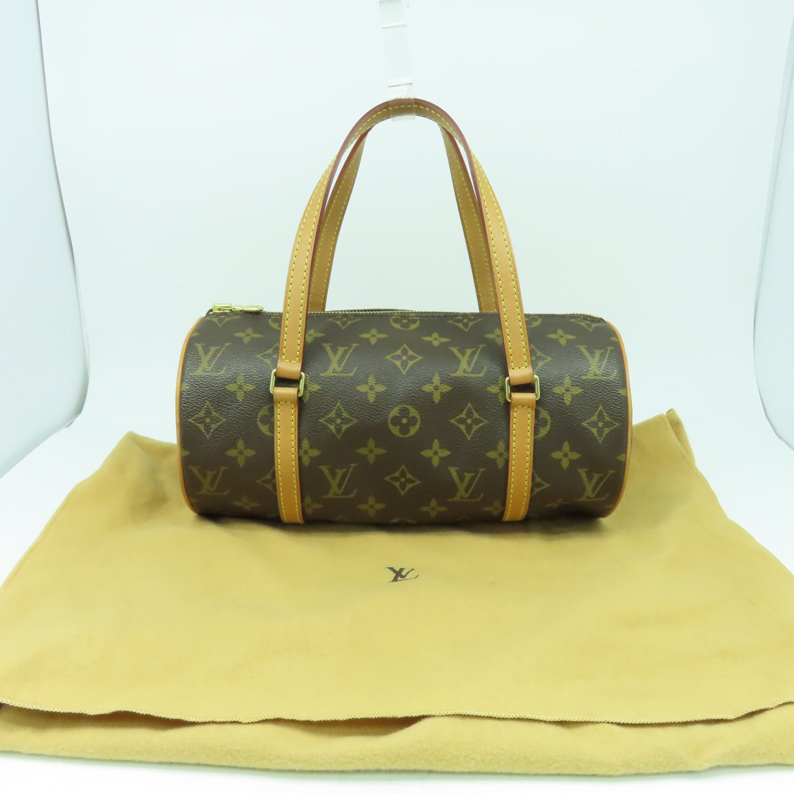 LOUIS VUITTON Monogram Papillon PM金扣肩背袋啡色