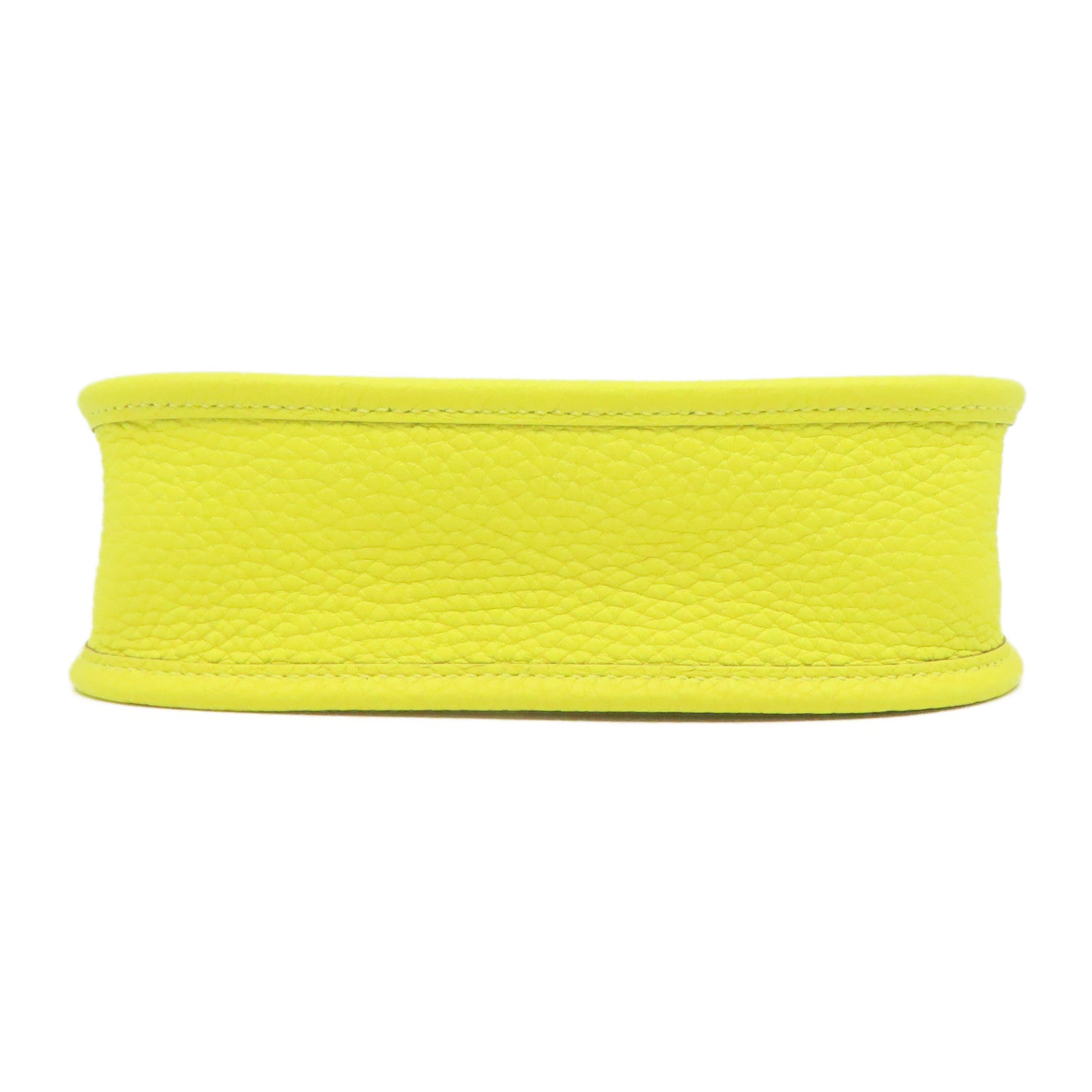 HERMES Clemence皮革Evelyne TPM銀扣肩背袋檸檬黄色