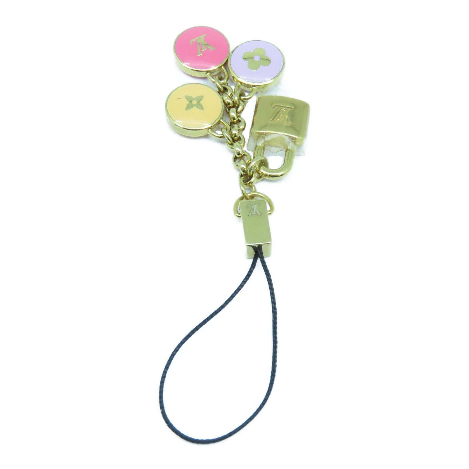 LOUIS VUITTON PVC/金屬Phone Charm電話繩金色/彩色