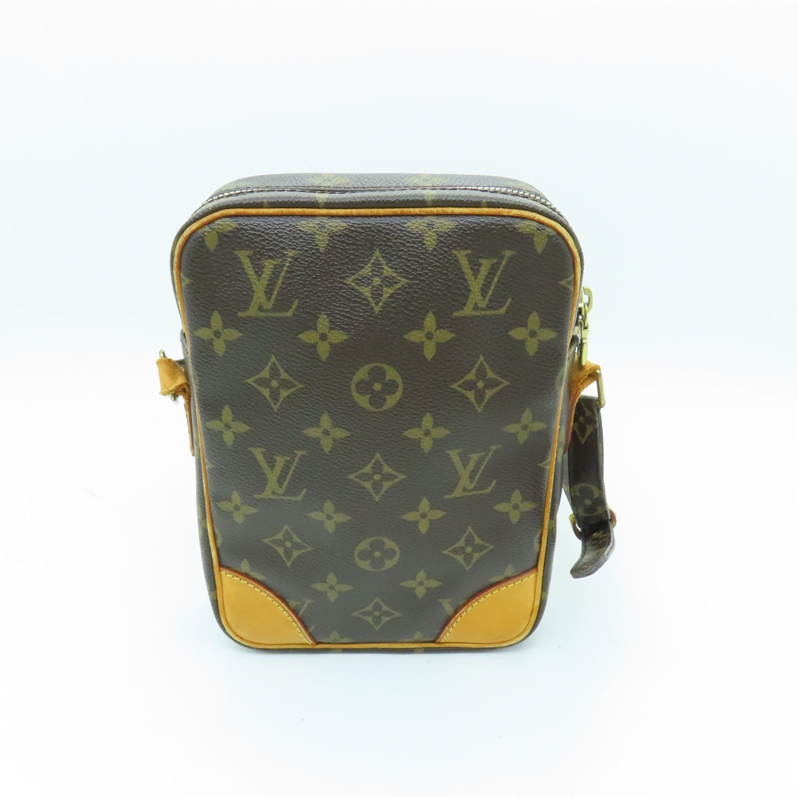 LOUIS VUITTON Monogram Danube Gold Buckle Shoulder Bag Brown