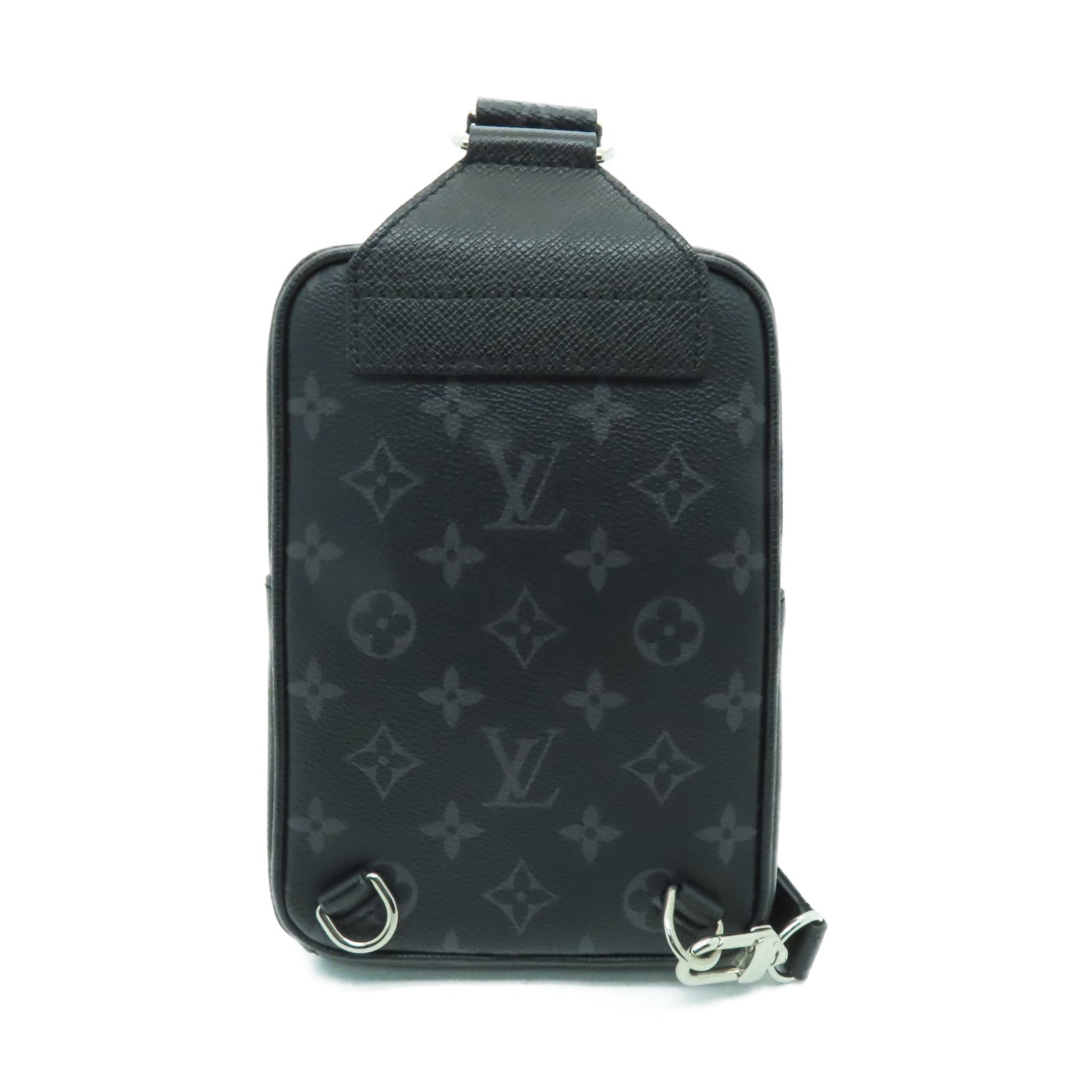 LOUIS VUITTON Monogram Taigarama Outdoor Sling Bag銀扣肩背袋黑色