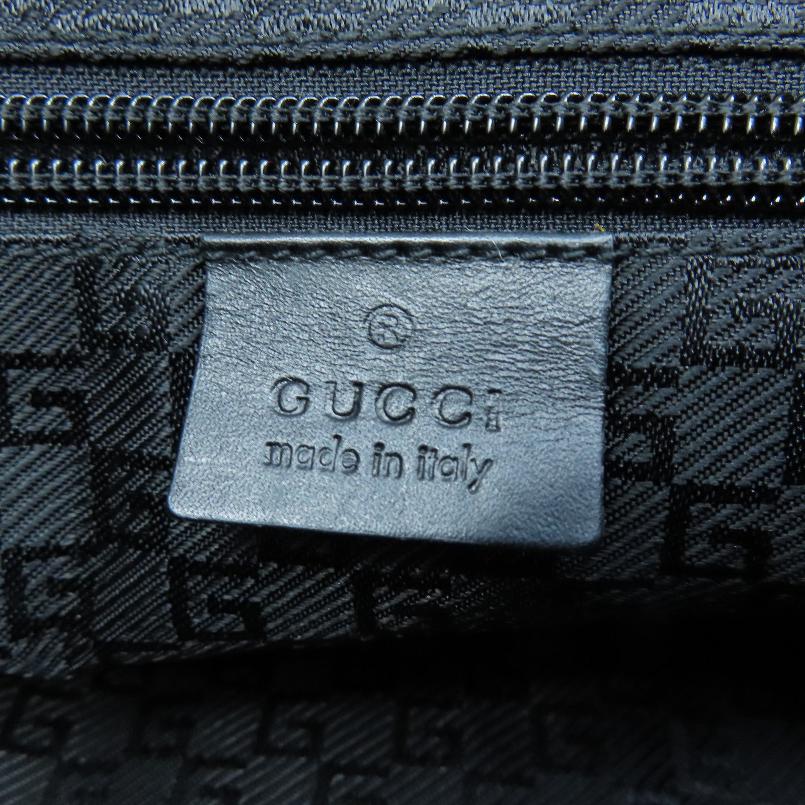 GUCCI Nylon Shoulder Bag Silver Buckle Shoulder Bag Black