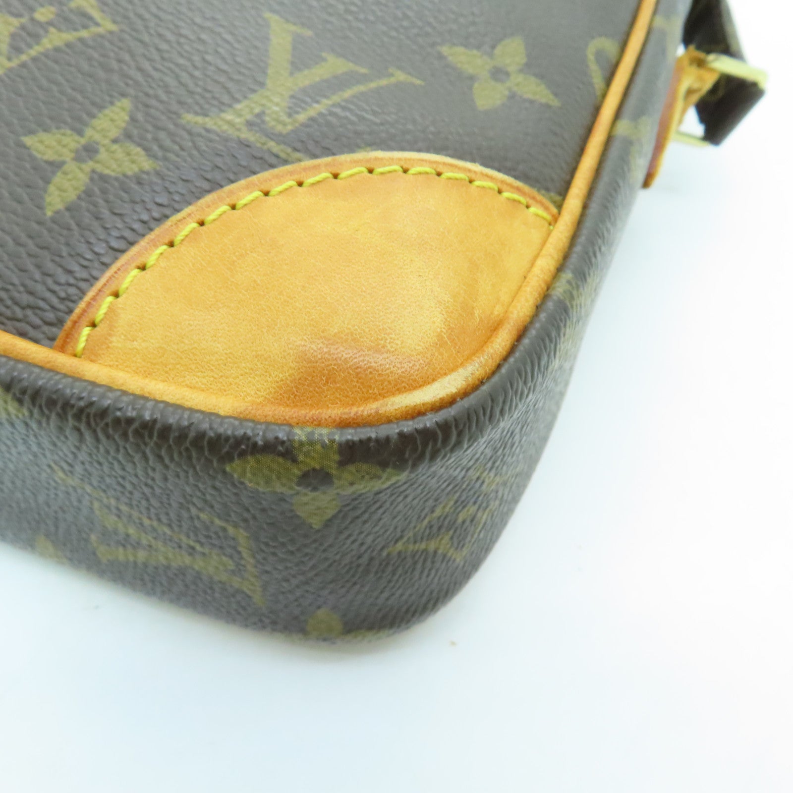LOUIS VUITTON Monogram Danube Gold Buckle Shoulder Bag Brown