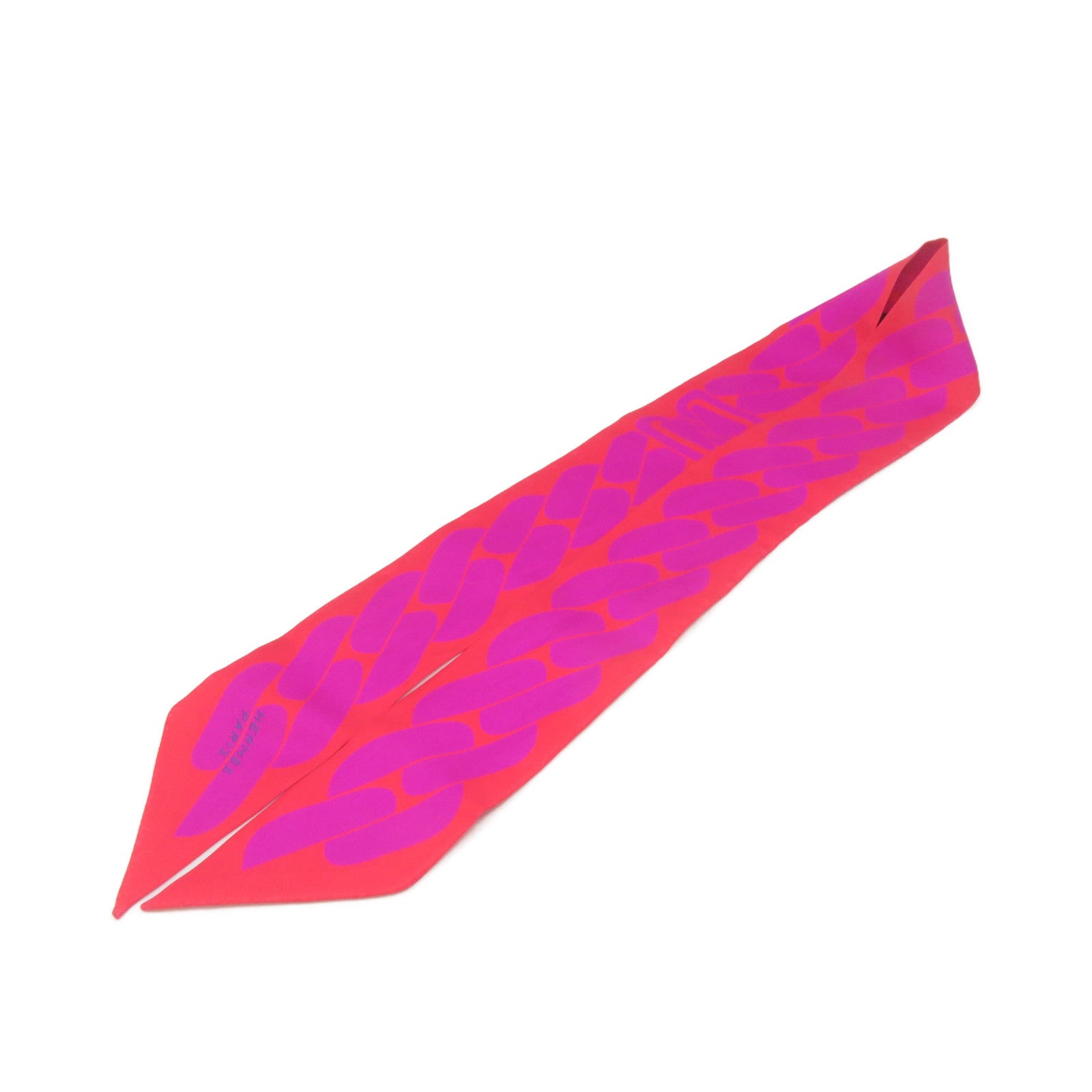 HERMES 【激減優惠】絲質Twilly絲巾紅色/紫色