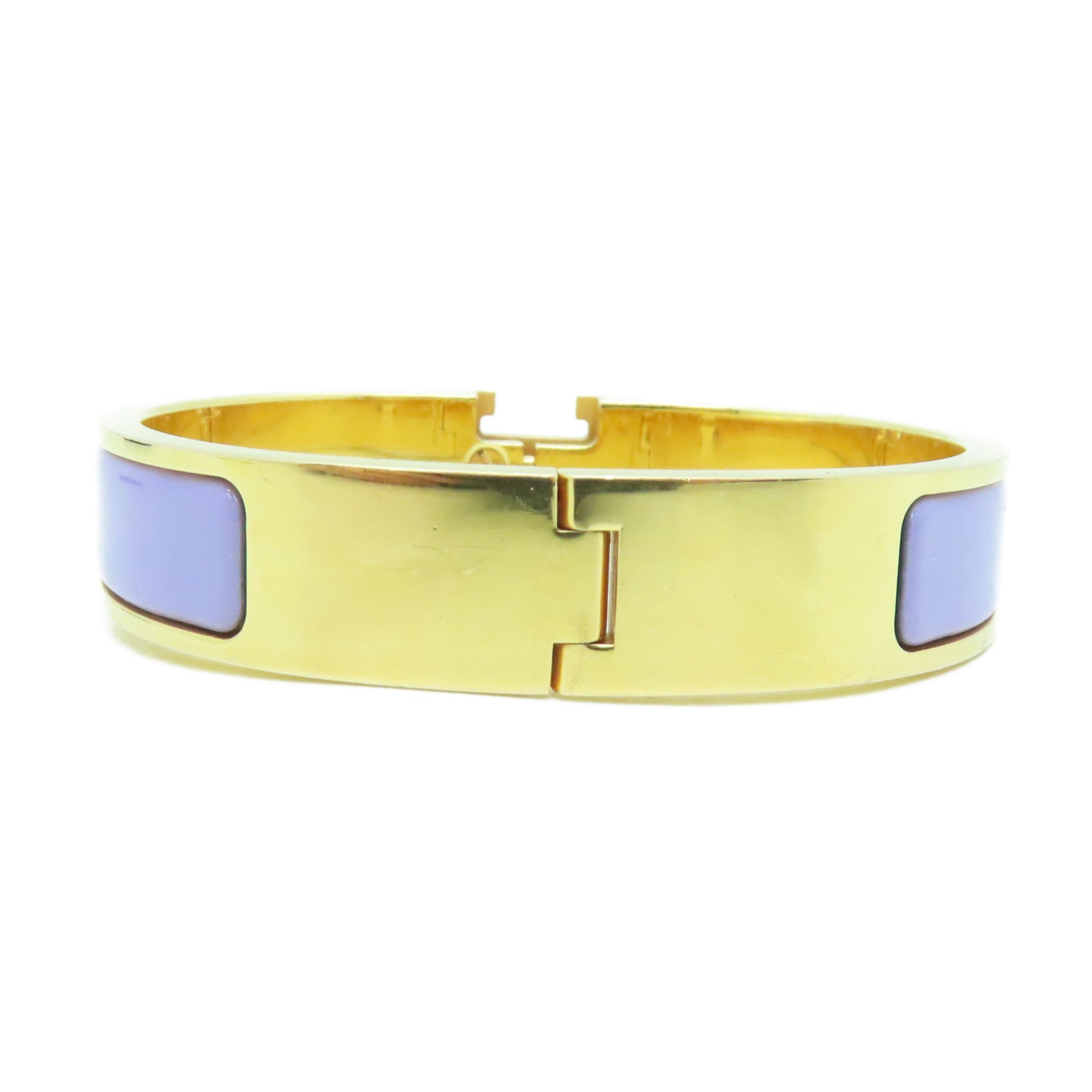 HERMES 金属Clic-Clac H Bracelet紫色/金色