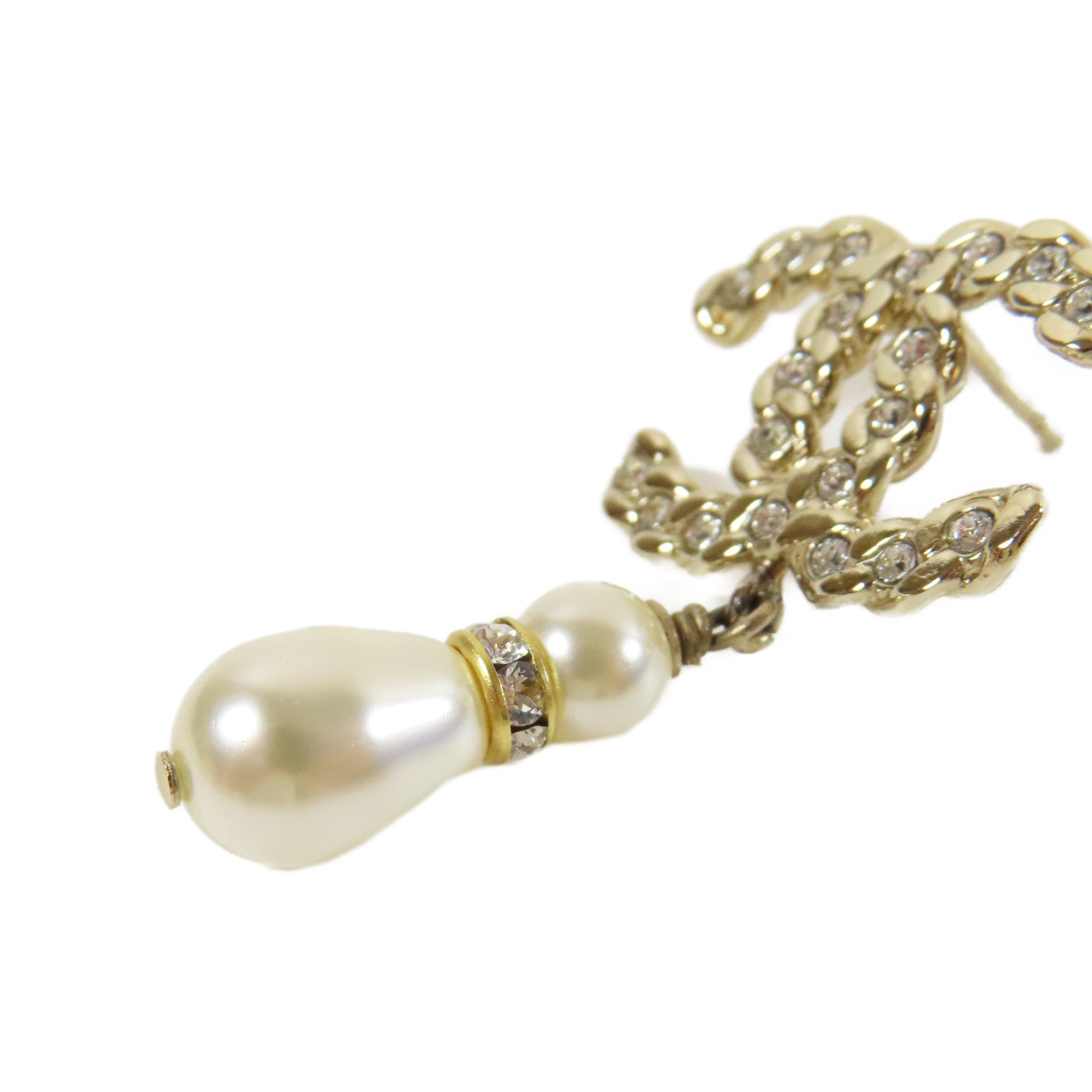 CHANEL 金屬/水晶Earrings耳環金色