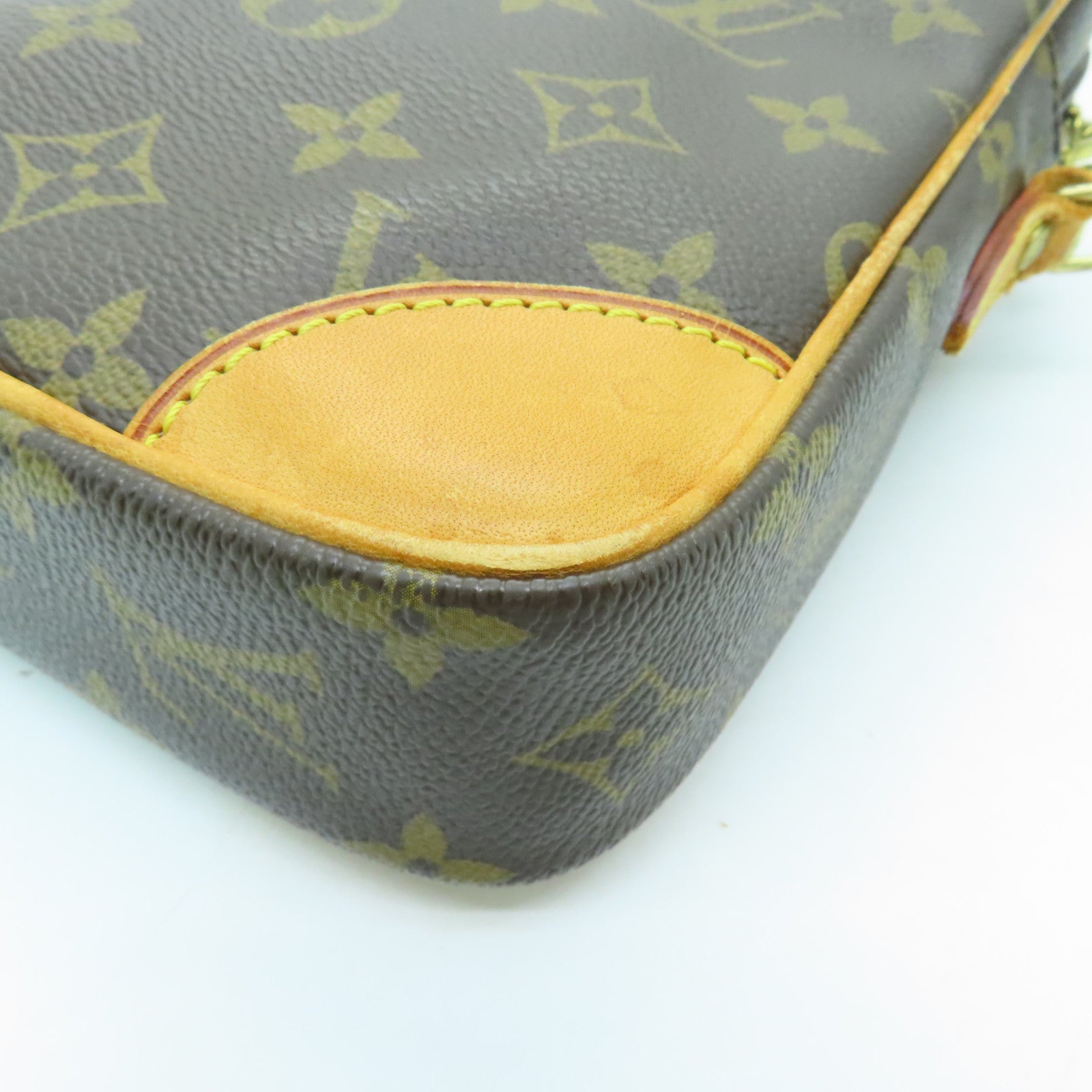 LOUIS VUITTON Monogram Danube Gold Buckle Shoulder Bag Brown