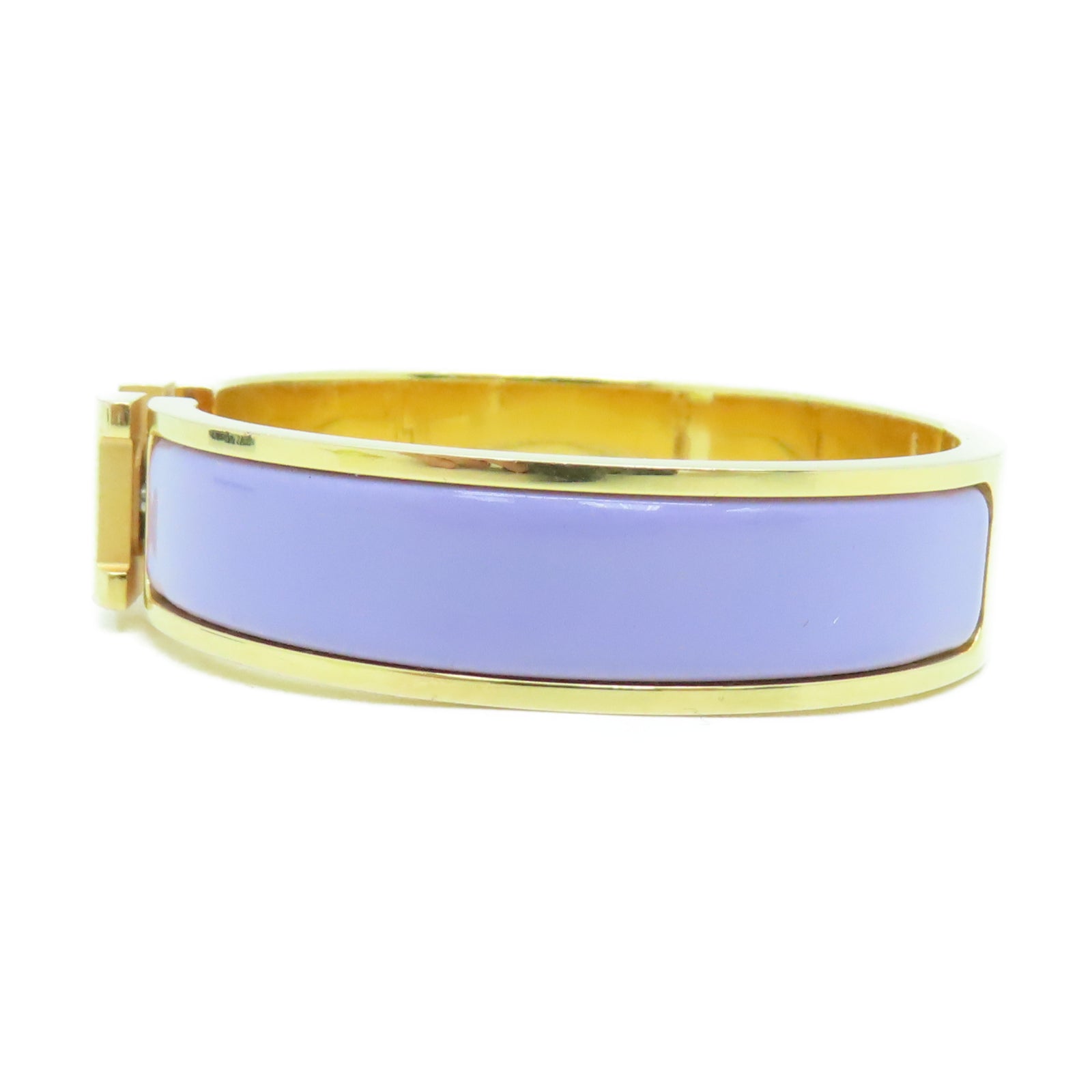 HERMES 金属Clic-Clac H Bracelet紫色/金色