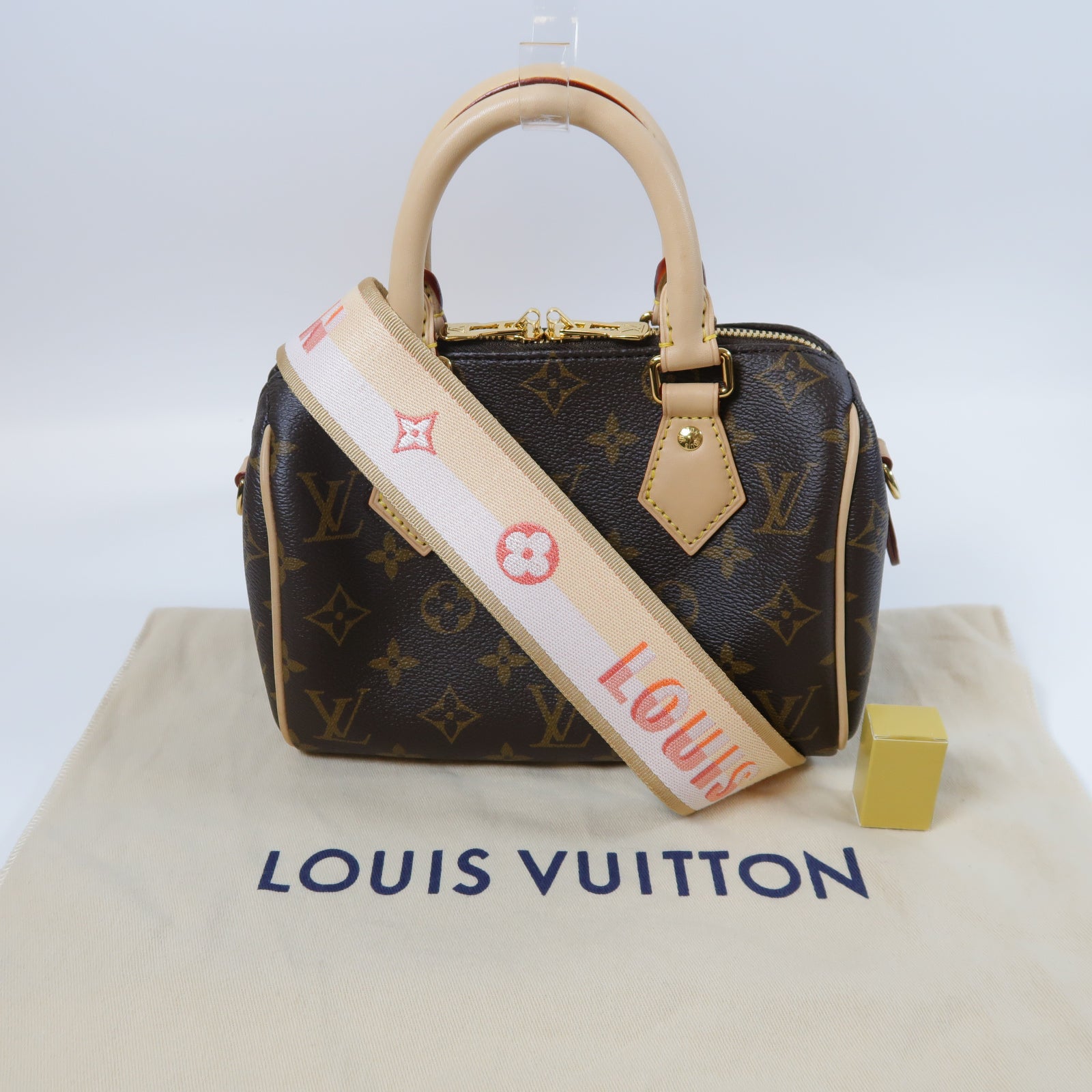 LOUIS VUITTON Monogram Speedy Bandouliere 20金扣手挽肩背兩用袋啡色