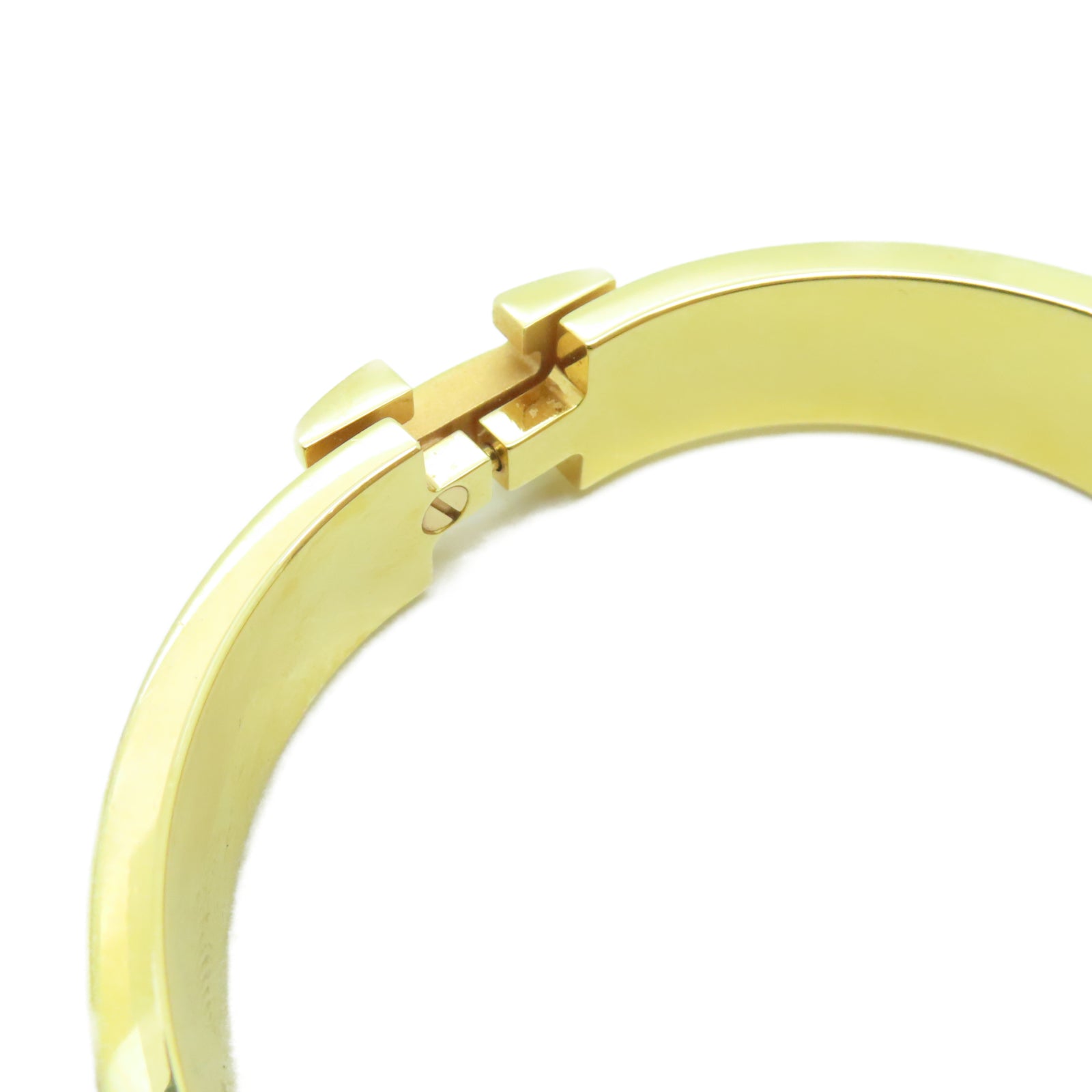 HERMES 金属Clic-Clac H Bracelet紫色/金色