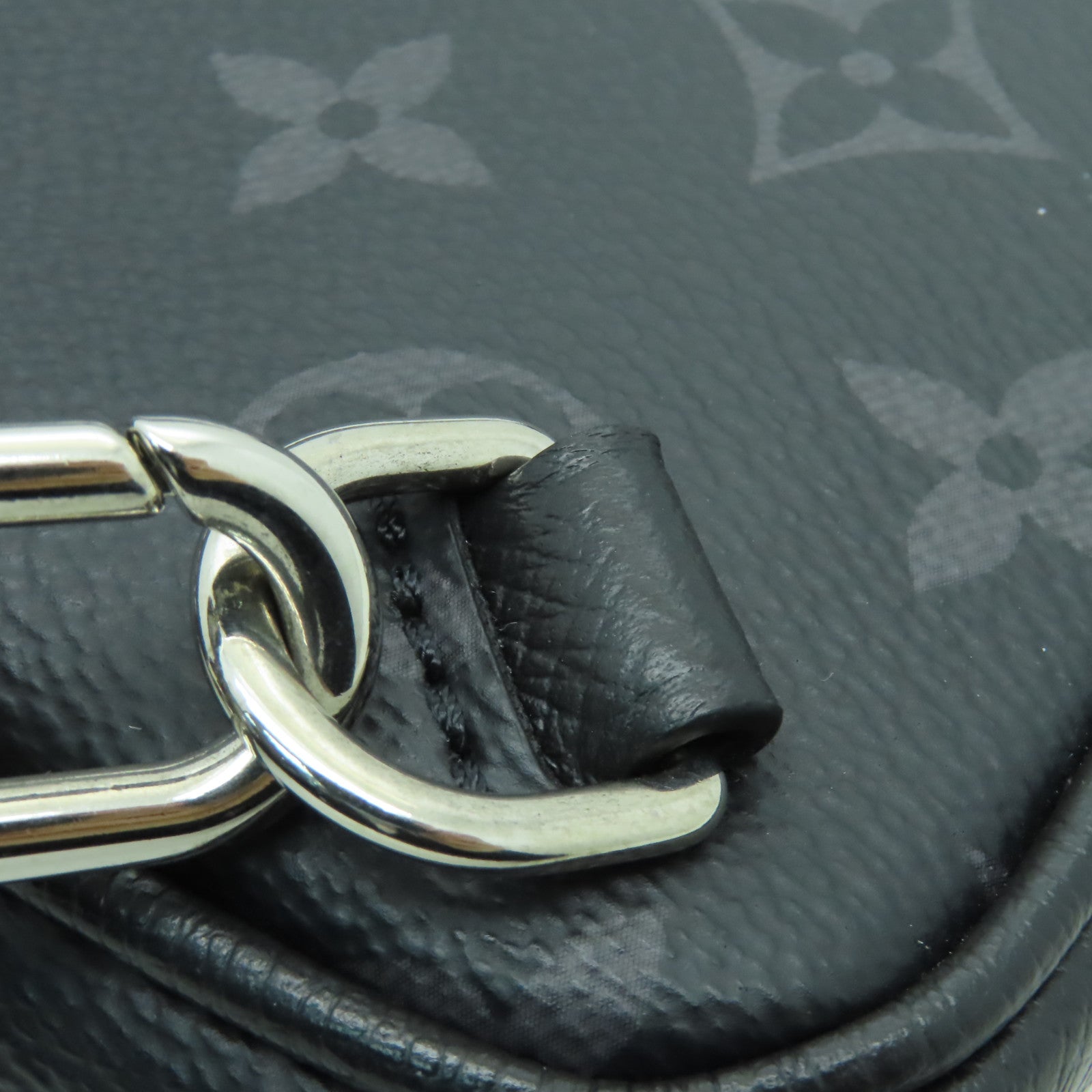 LOUIS VUITTON Monogram Taigarama Outdoor Sling Bag銀扣肩背袋黑色