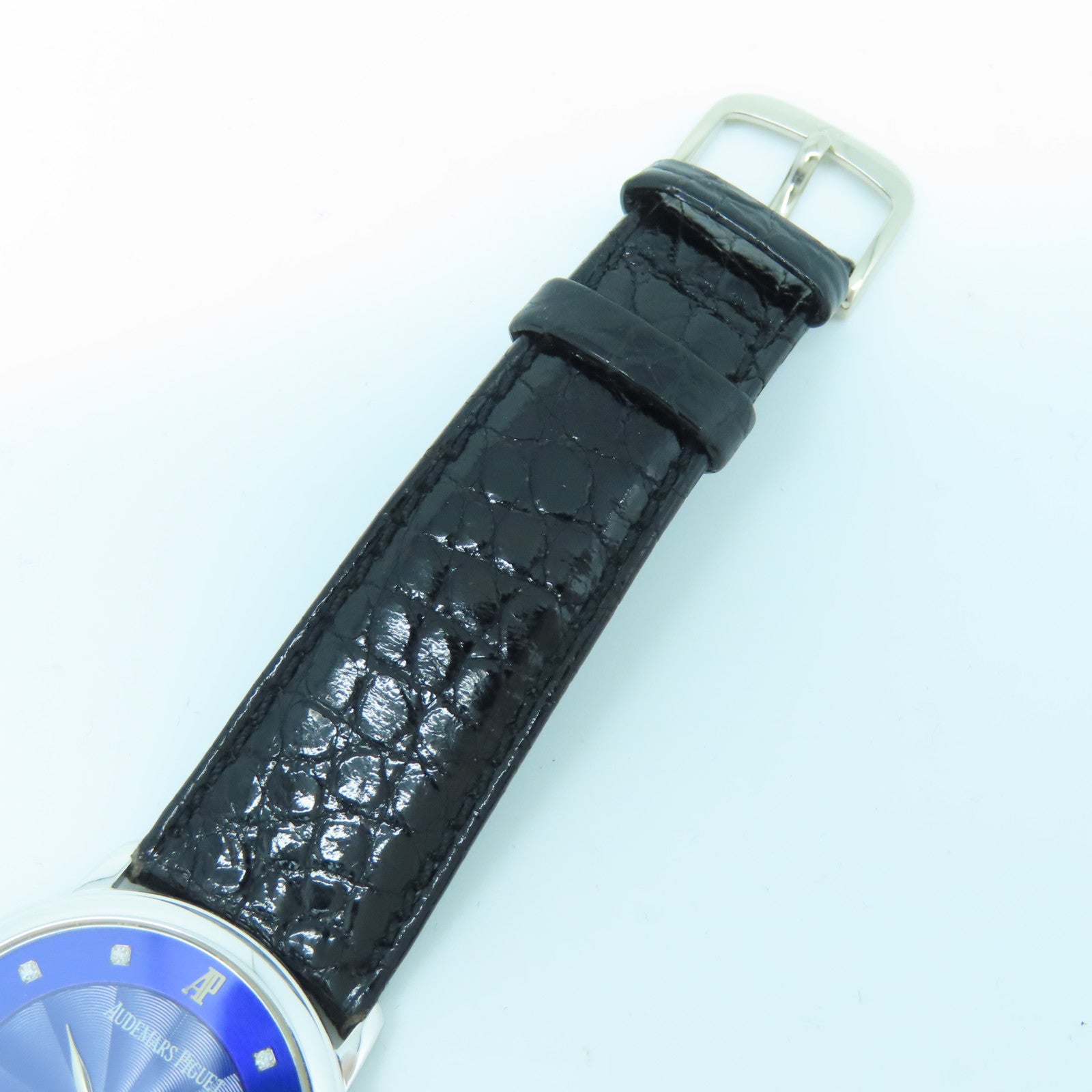 AUDEMARS PIGUET Jules Audemars 18K White Gold/Leather Watch with Manual Movement Blue/Black