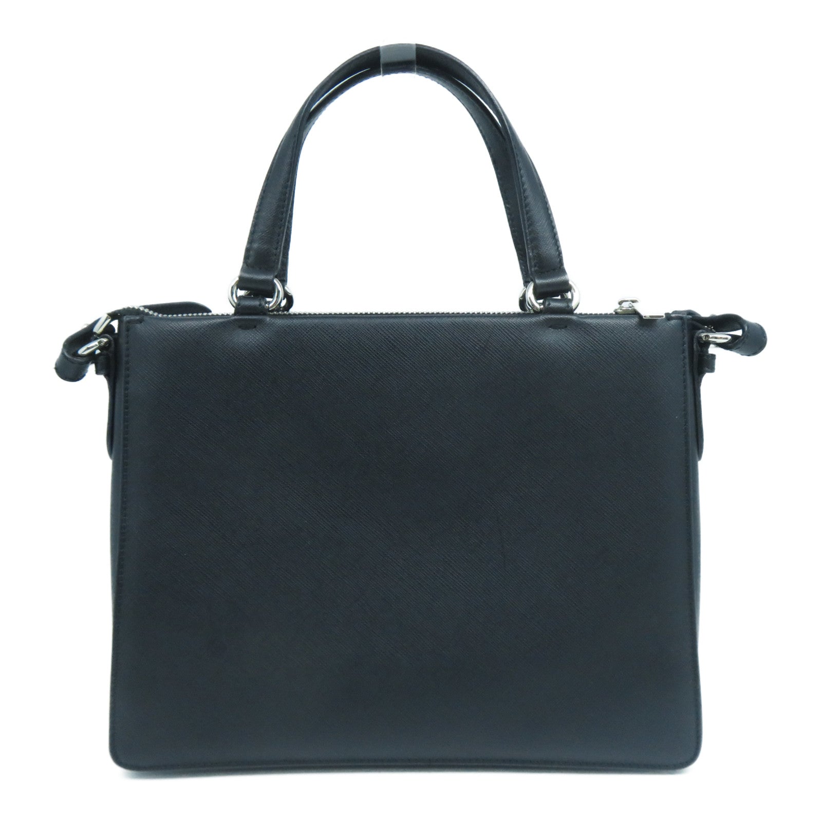 Salvatore Ferragamo 牛皮皮革2 Way Shoulder Bag銀扣手挽肩背兩用袋黑色