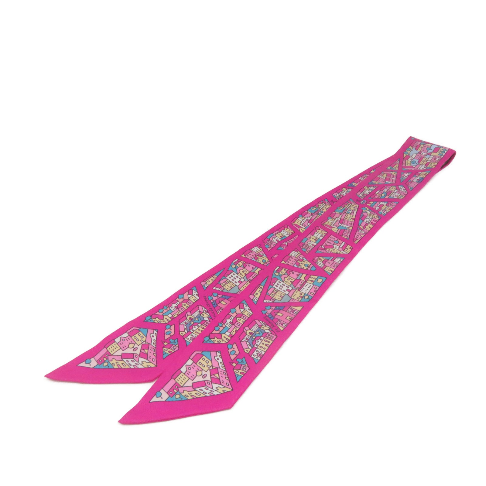 HERMES [Sharp Discount] Silk Twilly Scarf Purple/Color
