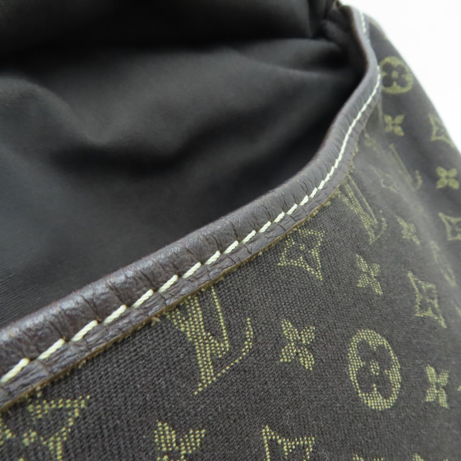 LOUIS VUITTON Monogram Mini Lin Saumur 30 Gold Buckle Shoulder Bag Brown