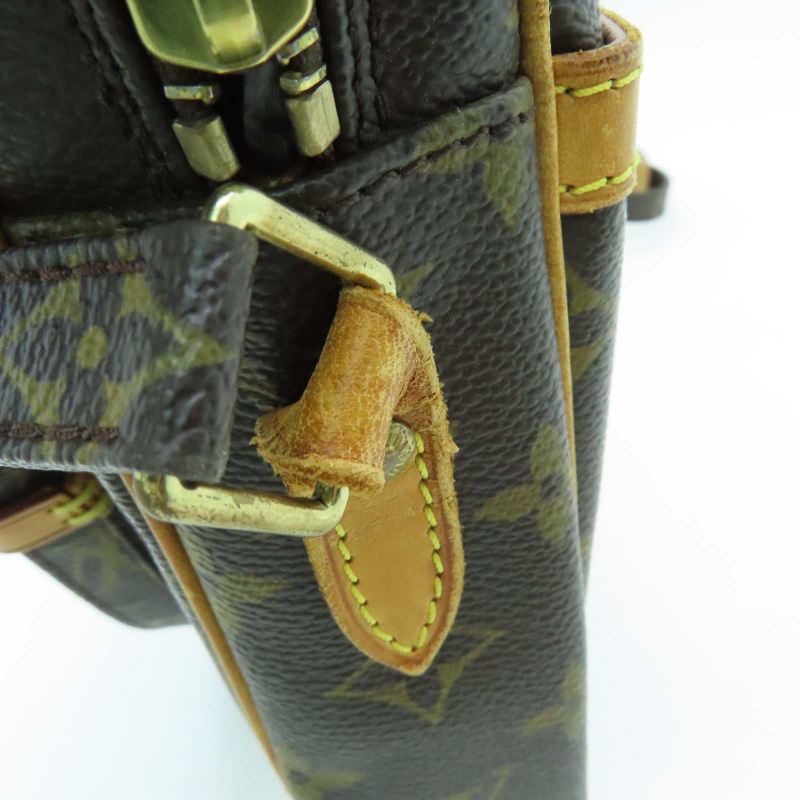 LOUIS VUITTON Monogram Danube Gold Buckle Shoulder Bag Brown