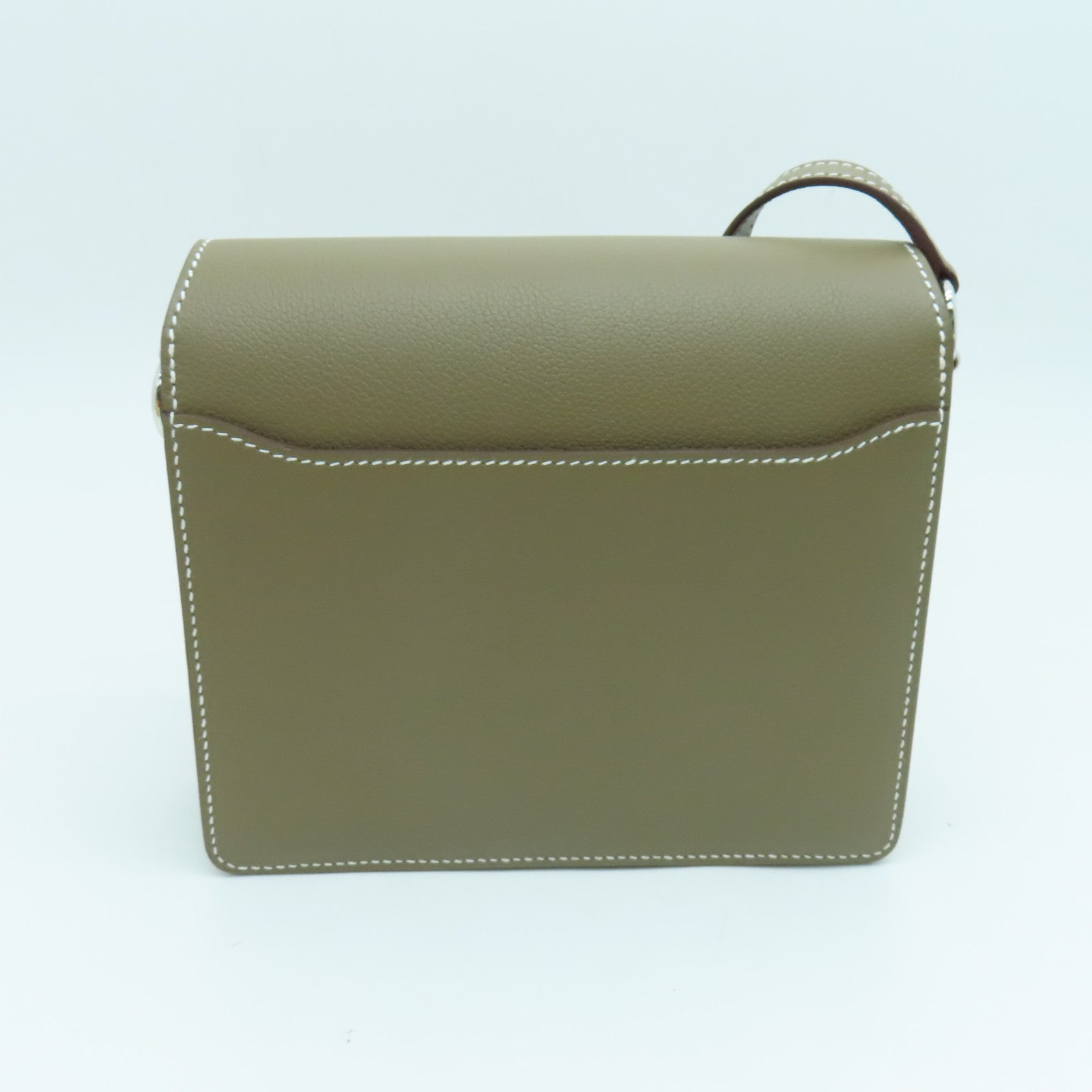 HERMES 【激減優惠】Evercolor皮革Mini Roulis Shoulder Bag銀扣肩背袋大象色