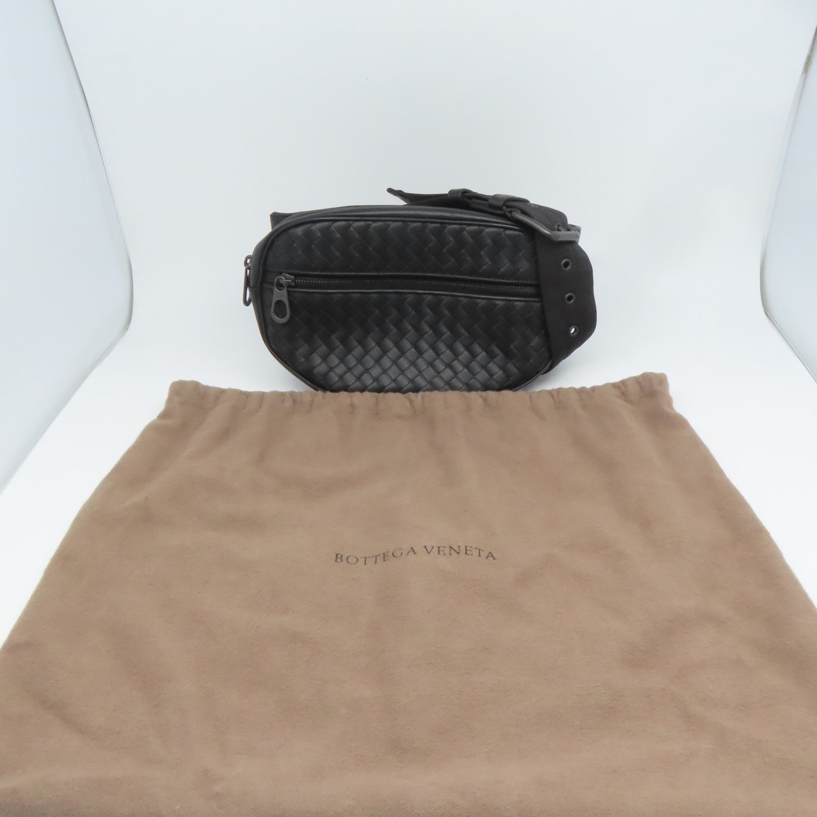 BOTTEGA VENETA 織紋牛皮皮革Waist Bag腰包黑色