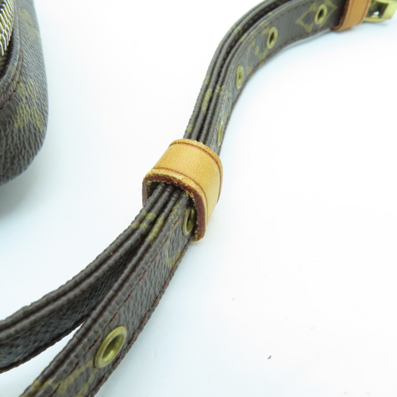LOUIS VUITTON Monogram Danube Gold Buckle Shoulder Bag Brown