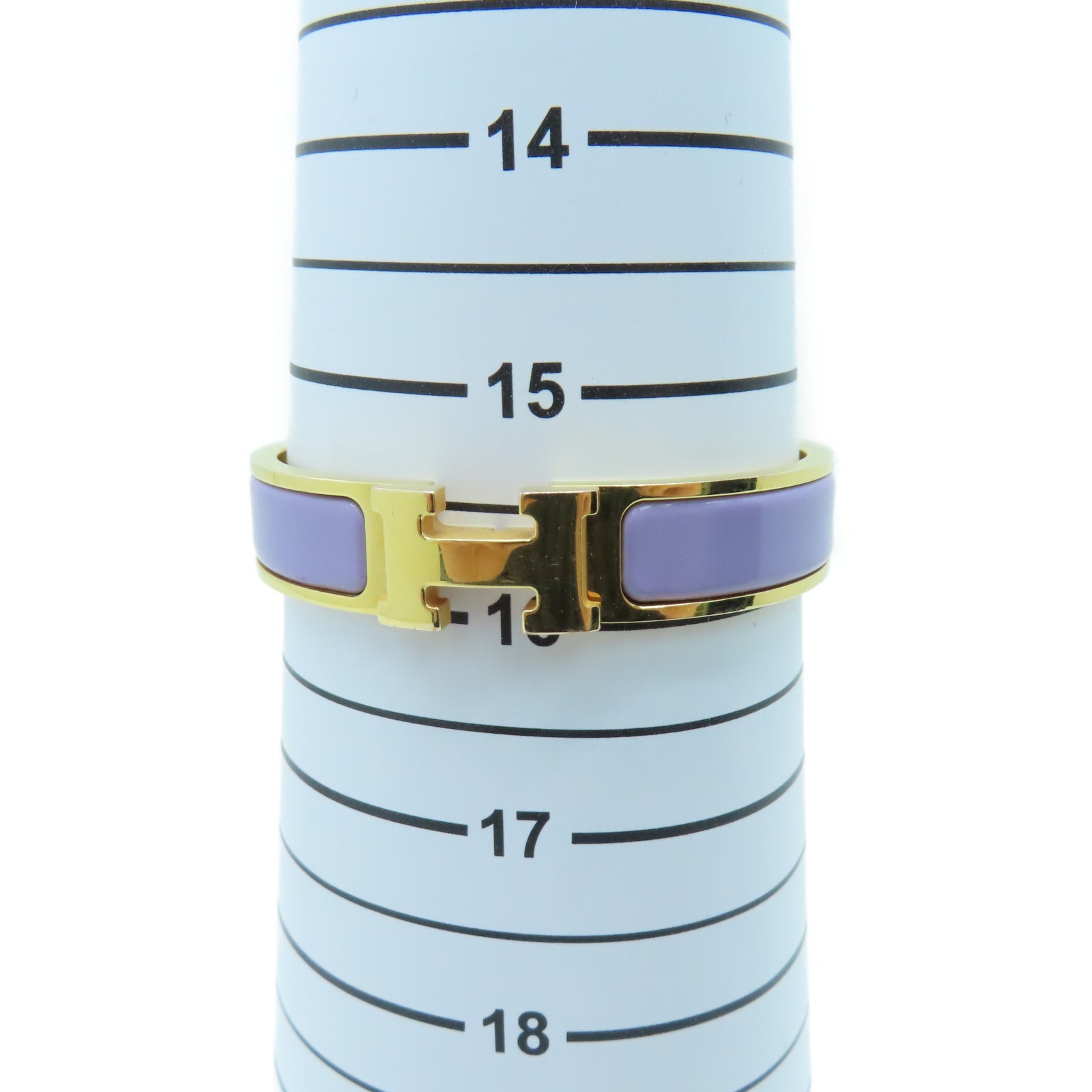 HERMES 金属Clic-Clac H Bracelet紫色/金色