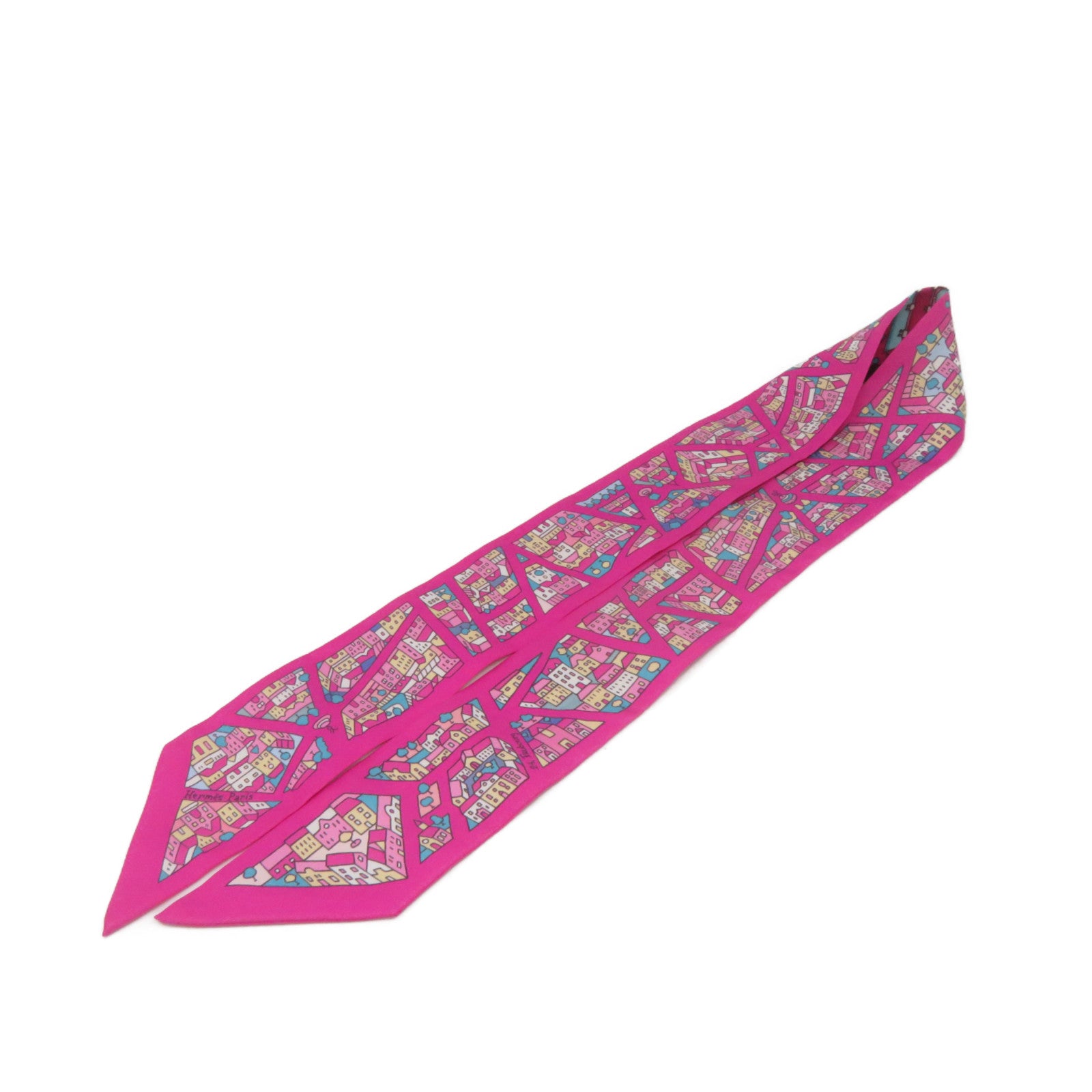 HERMES [Sharp Discount] Silk Twilly Scarf Purple/Color