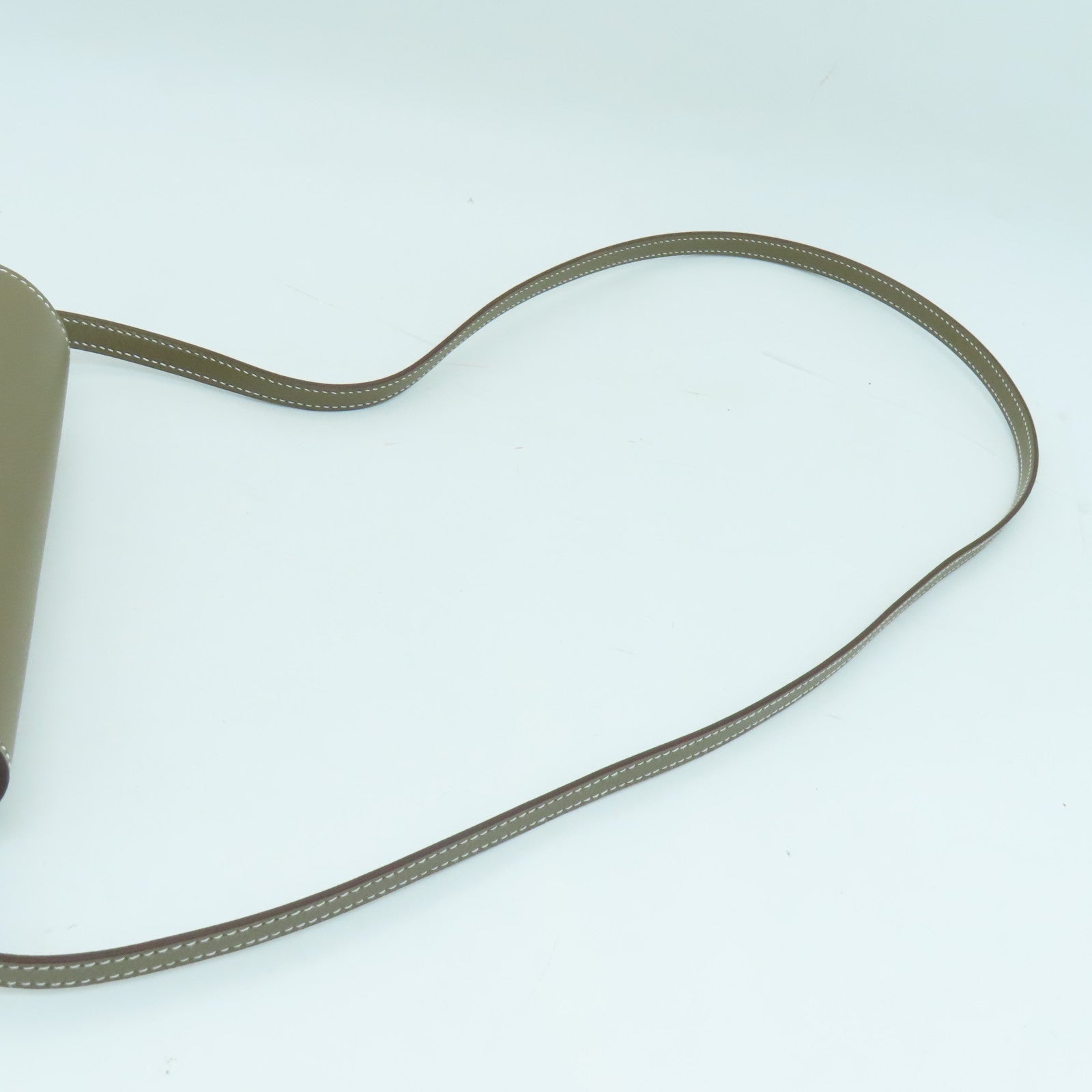 HERMES 【激減優惠】Evercolor皮革Mini Roulis Shoulder Bag銀扣肩背袋大象色