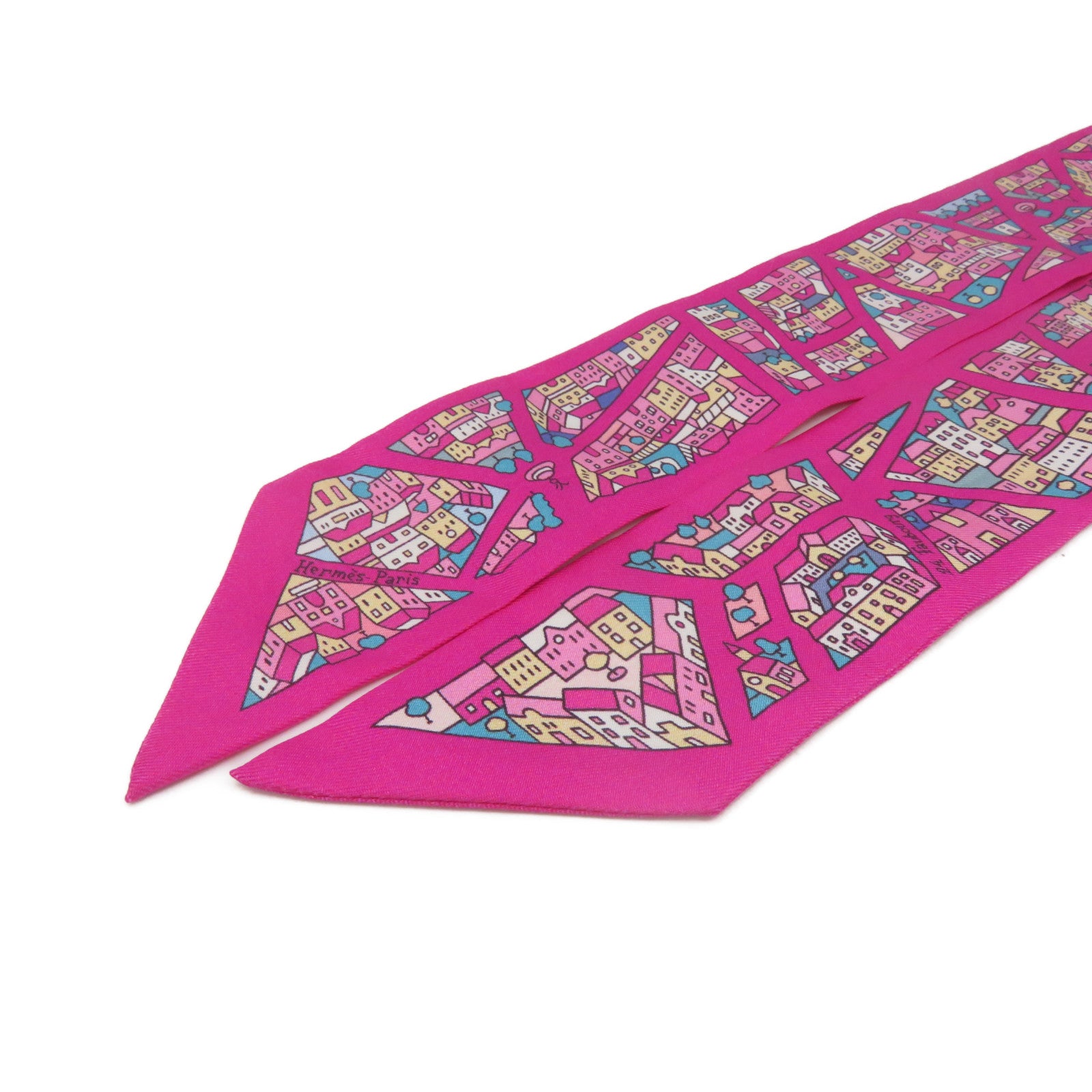 HERMES [Sharp Discount] Silk Twilly Scarf Purple/Color