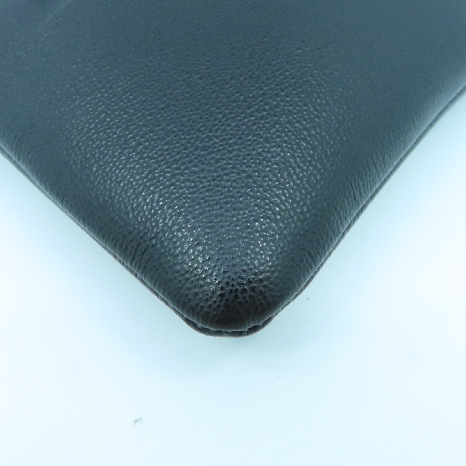BURBERRY 牛皮皮革Clutch Bag银扣手拿包黑色