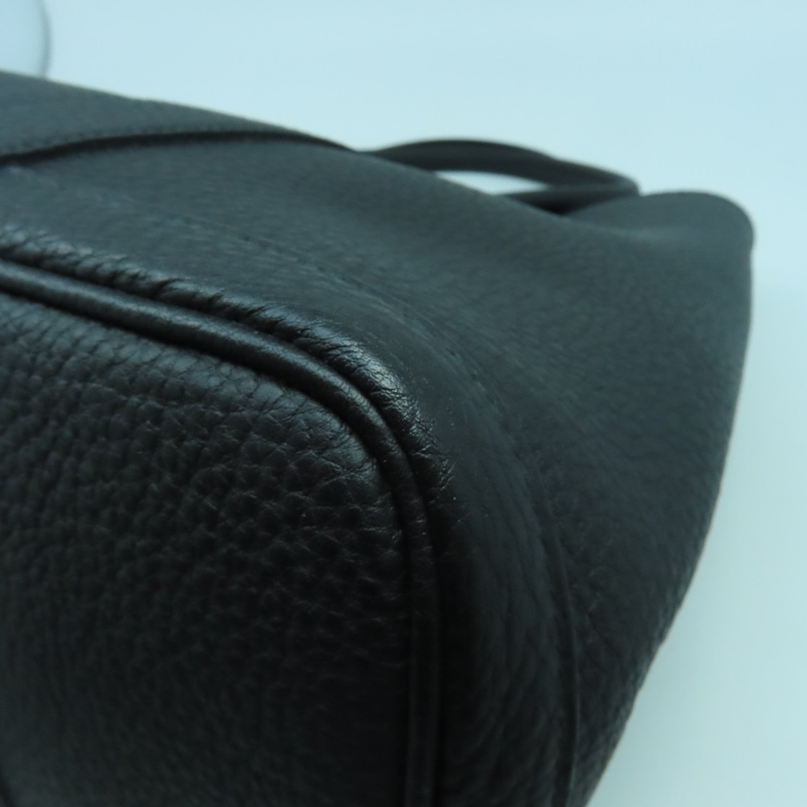 HERMES Country皮革Garden Party PM銀扣手挽袋Noir黑色