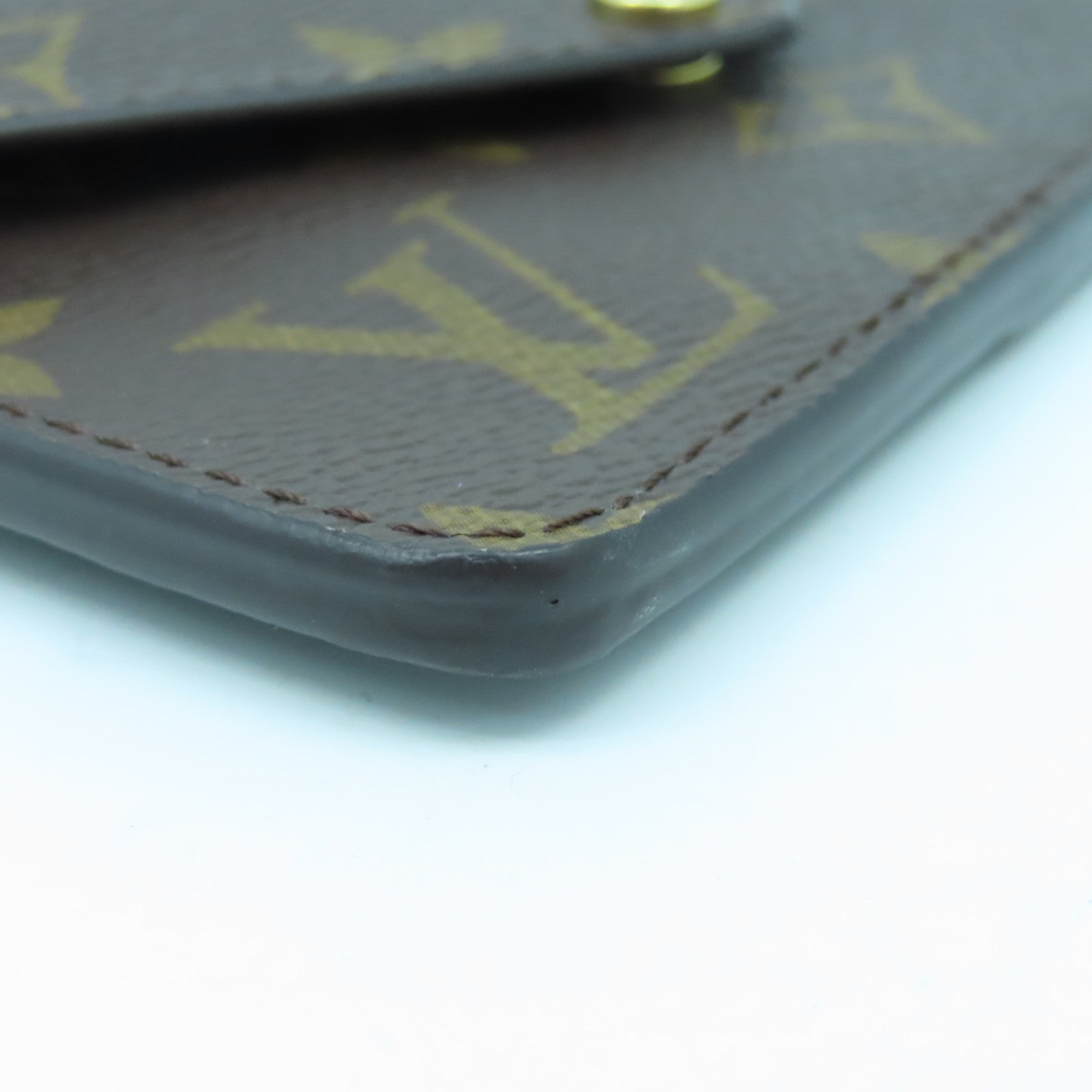 LOUIS VUITTON Monogram Recto Verso金扣卡片套啡色