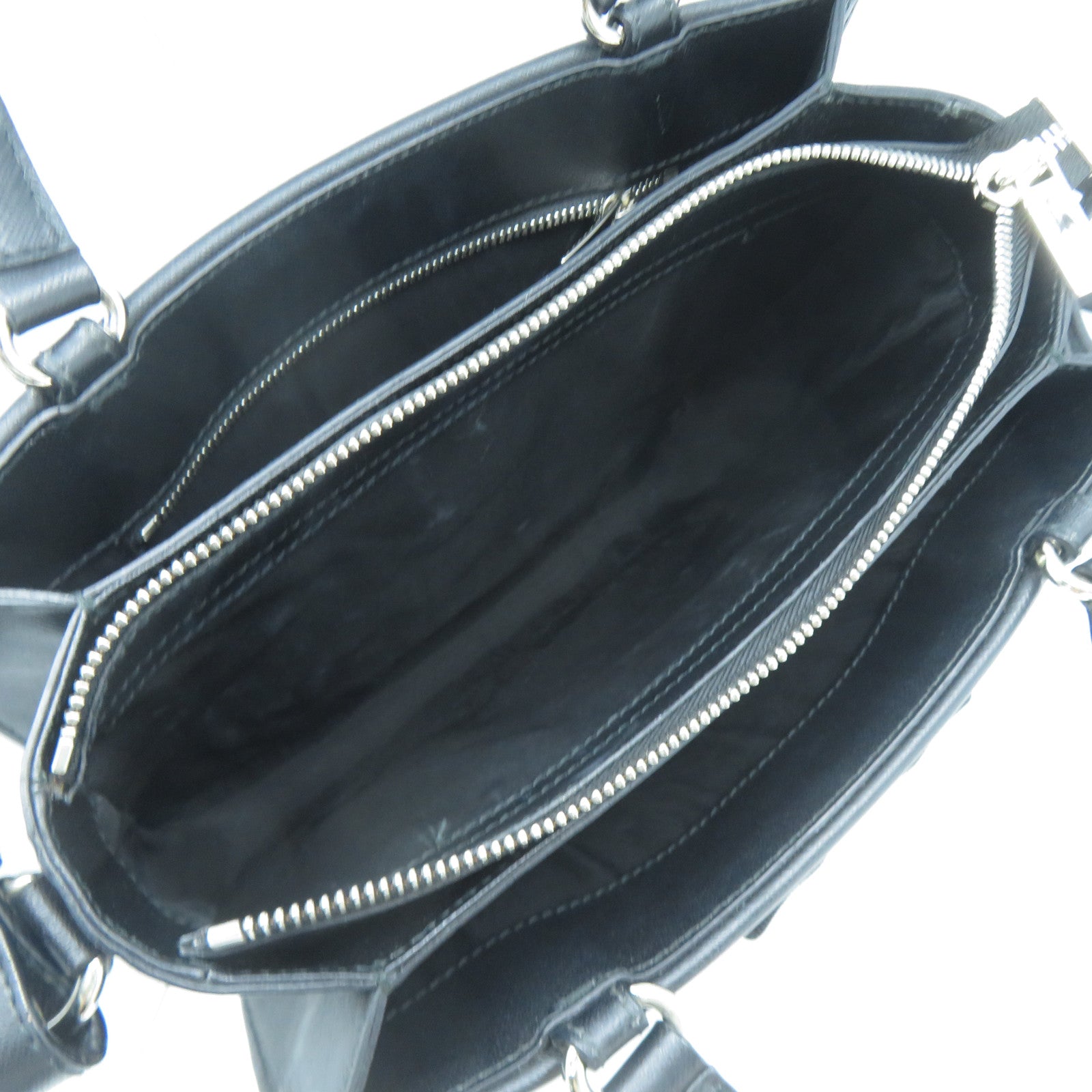Salvatore Ferragamo 牛皮皮革2 Way Shoulder Bag銀扣手挽肩背兩用袋黑色