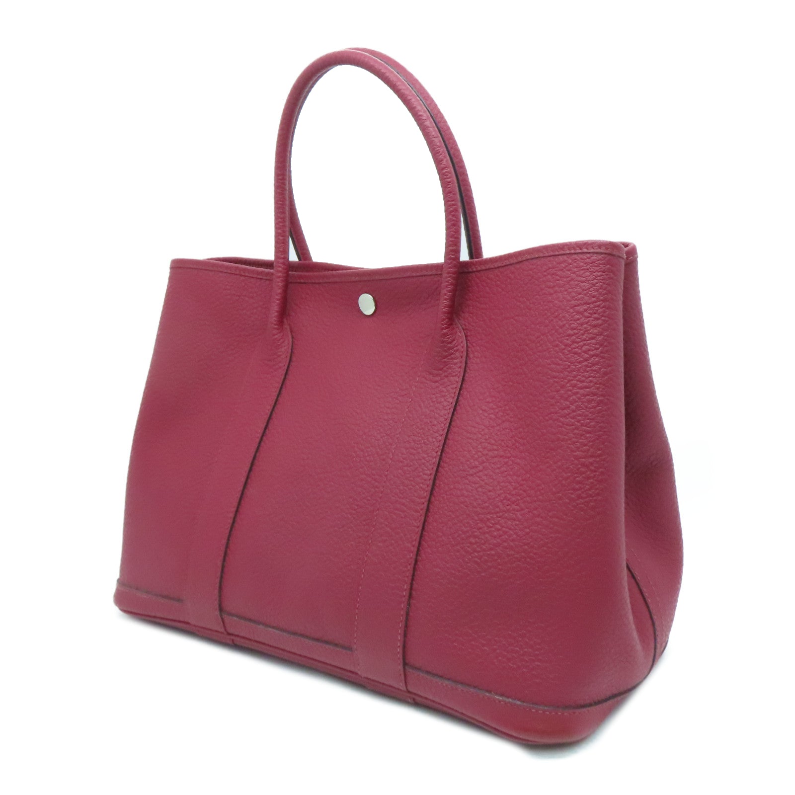 HERMES [Sharp Reduction Offer] Negonda Leather Garden Party PM Silver Buckle Shoulder Bag Red