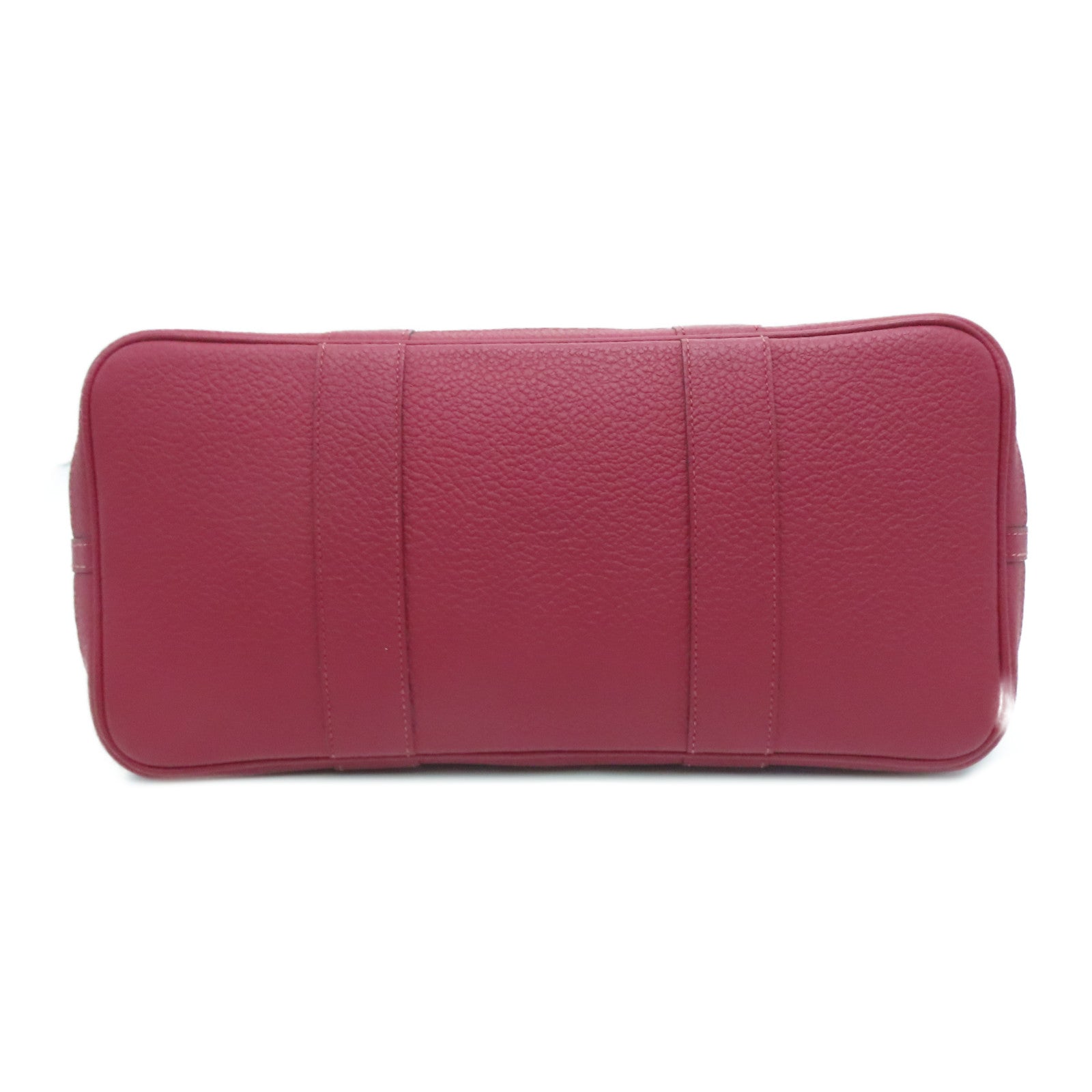 HERMES [Sharp Reduction Offer] Negonda Leather Garden Party PM Silver Buckle Shoulder Bag Red