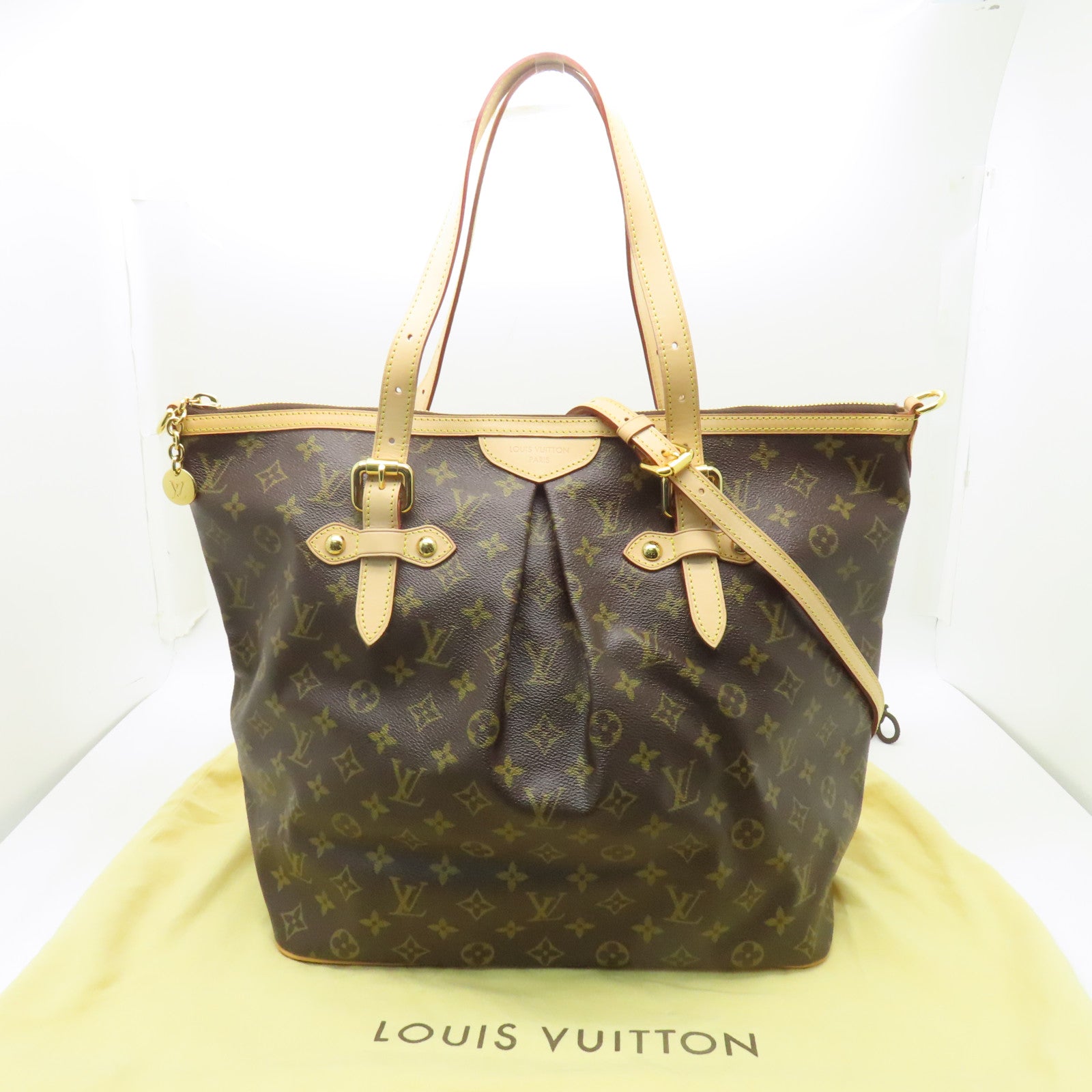 LOUIS VUITTON Monogram Palermo GM金扣手挽肩背兩用袋啡色