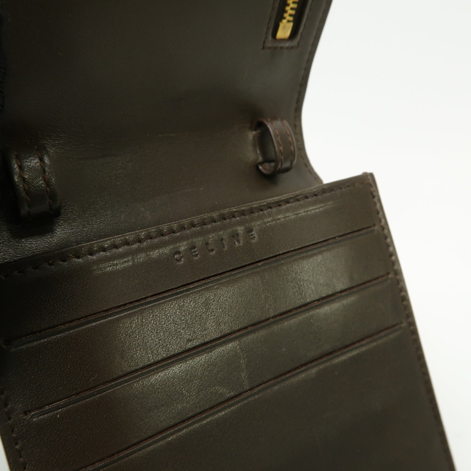 CELINE 帆布Waist Bag金扣背包棕色