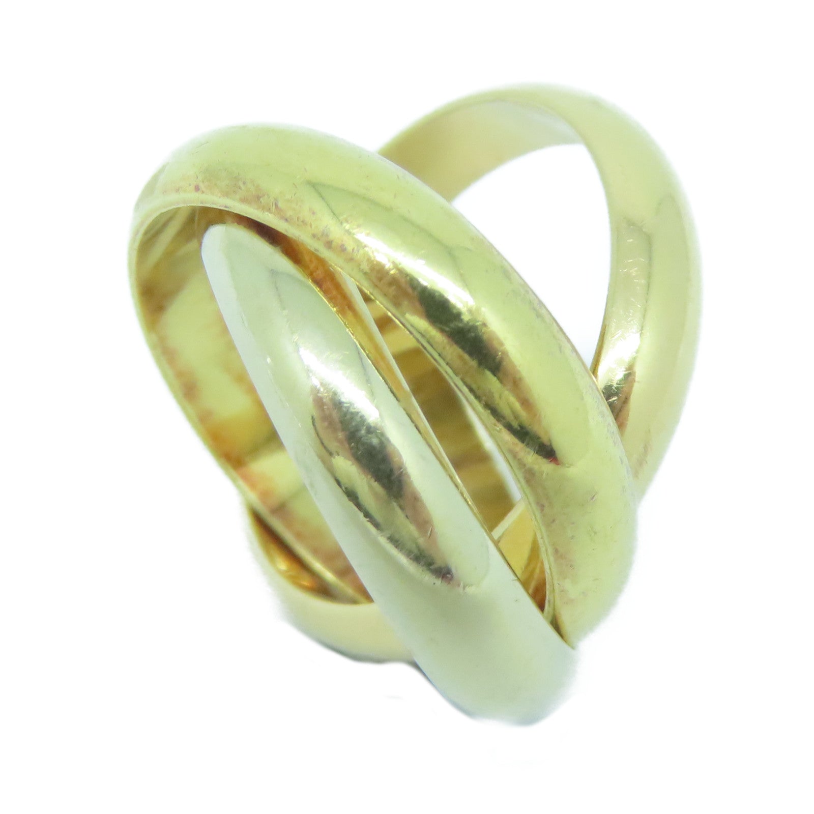 CARTIER 18K黃金/白金/玫瑰金Trinity戒指US#4.75/Cartier#49