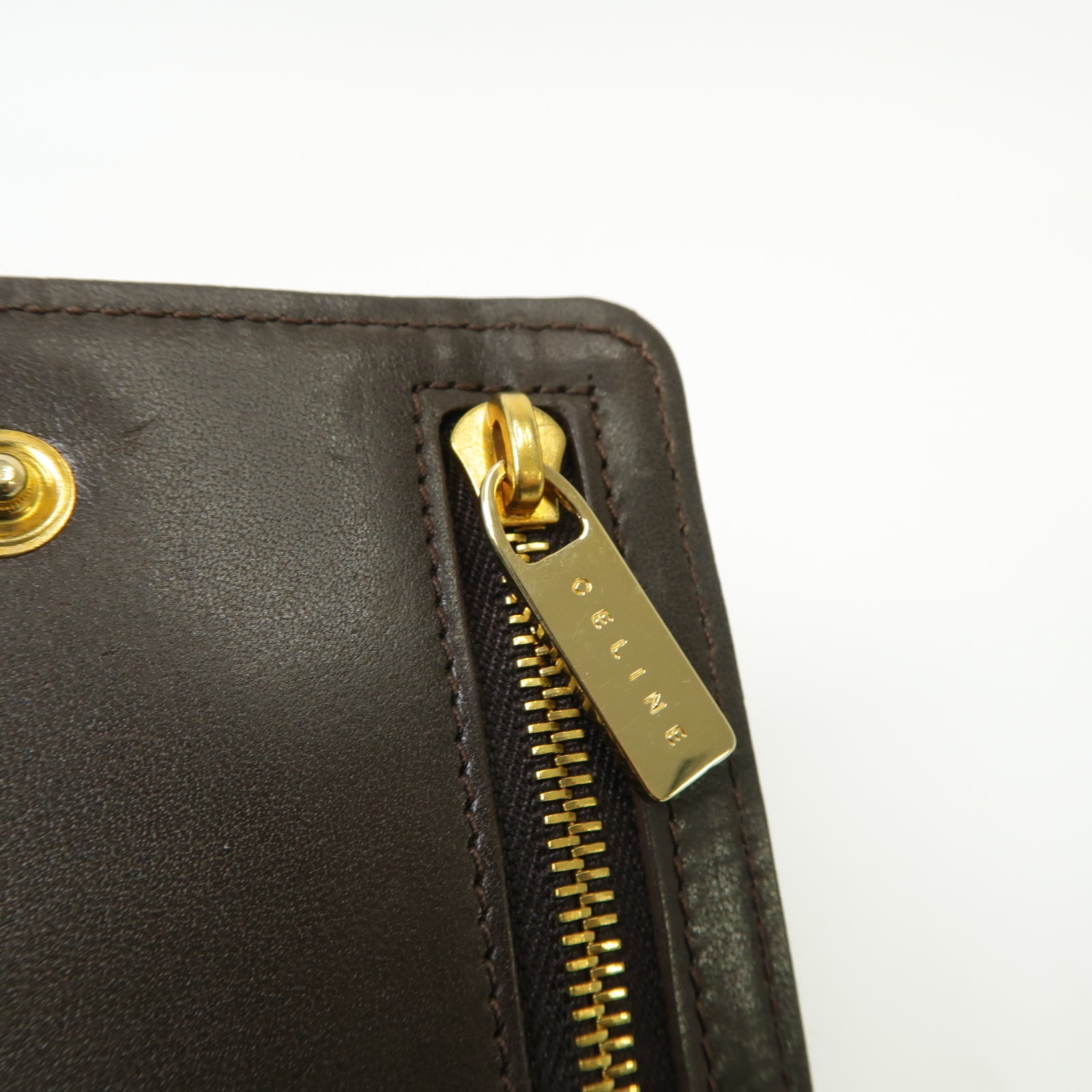CELINE 帆布Waist Bag金扣背包棕色