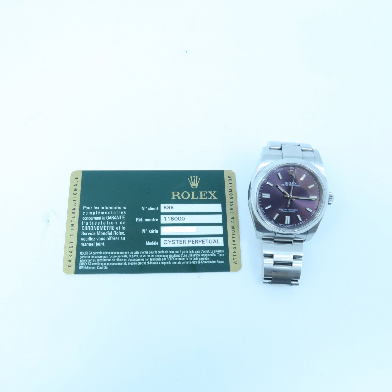 ROLEX Oyster Perpetual Stainless Steel Watch Automatic Movement Purple