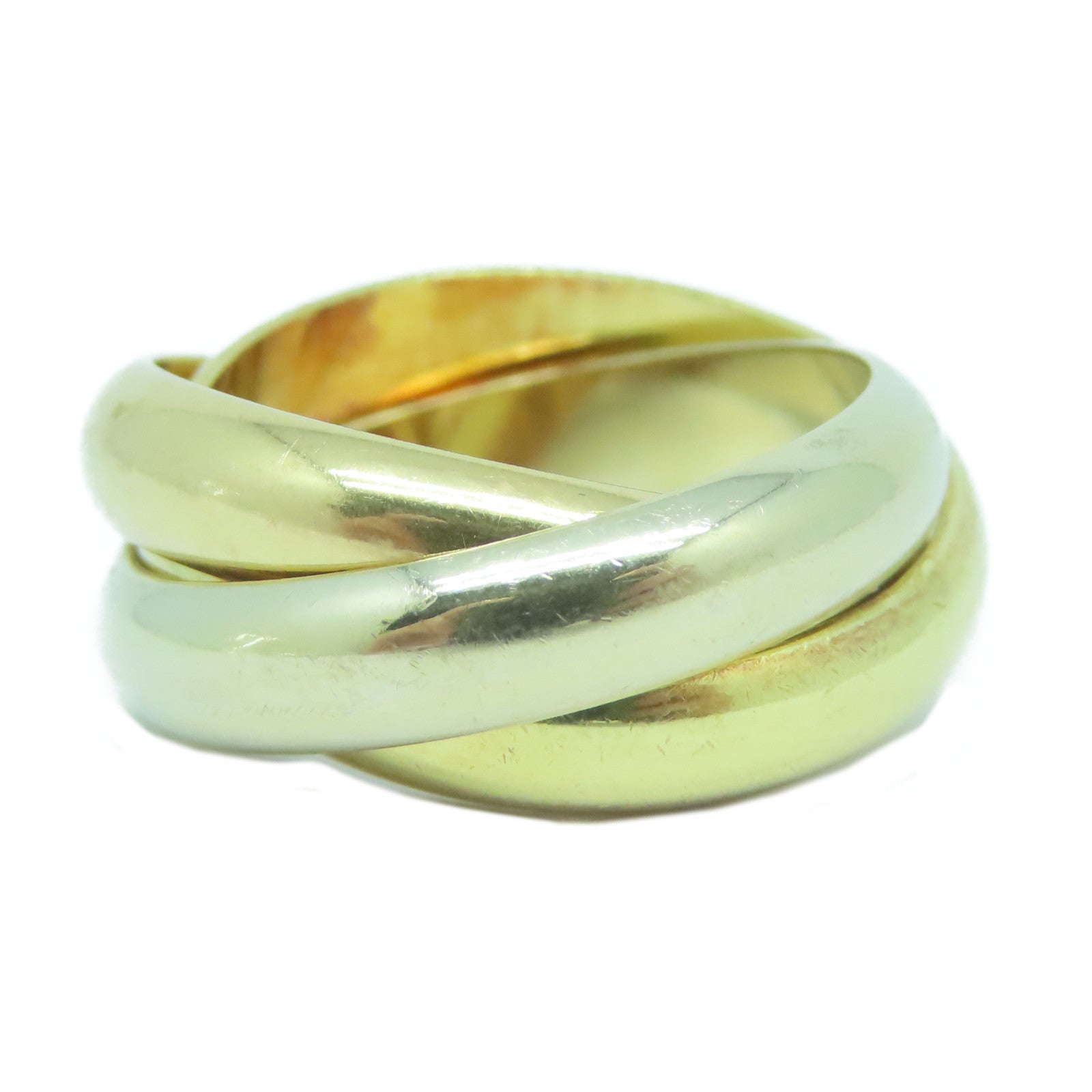 CARTIER 18K黃金/白金/玫瑰金Trinity戒指US#4.75/Cartier#49