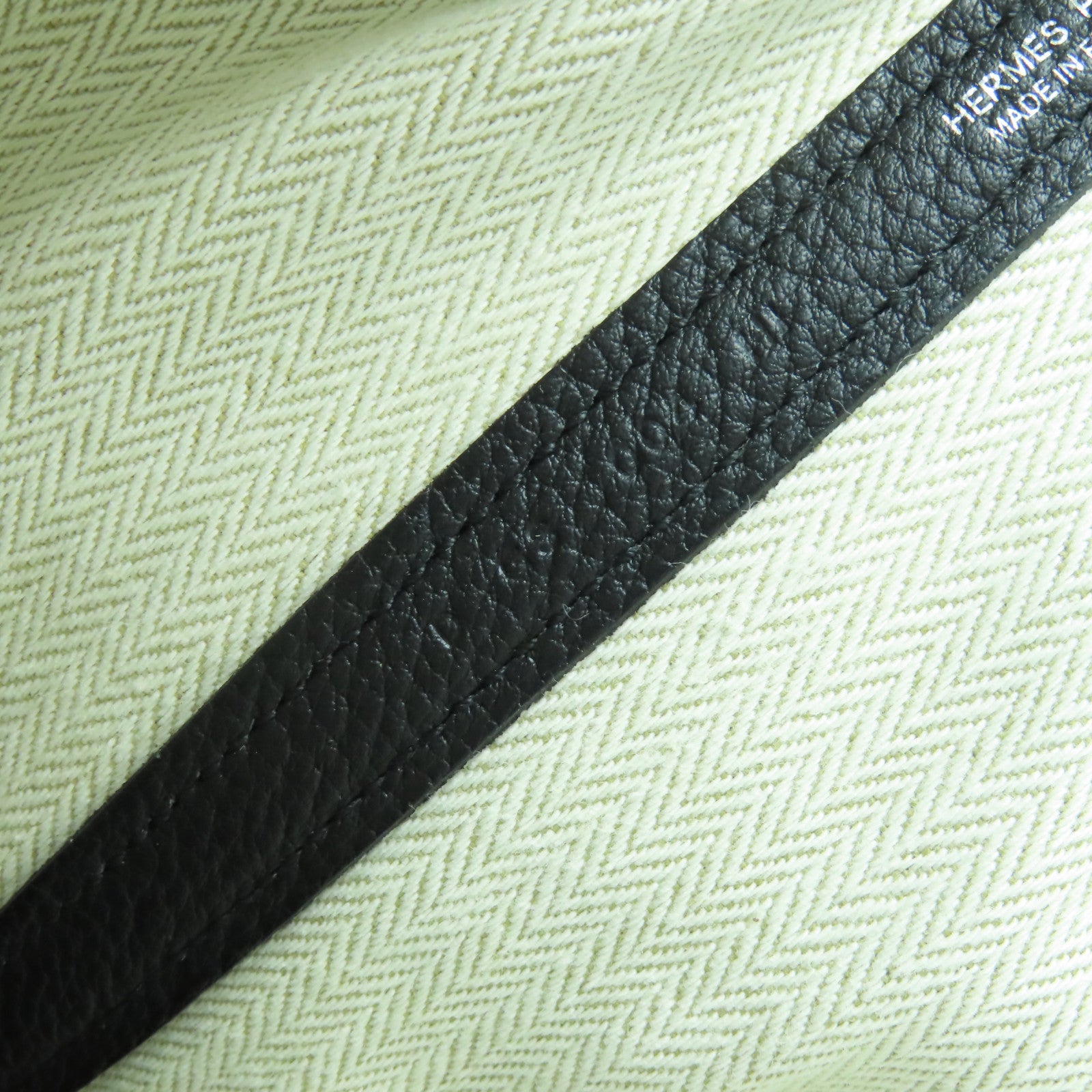 HERMES Country皮革Garden Party PM銀扣手挽袋Noir黑色