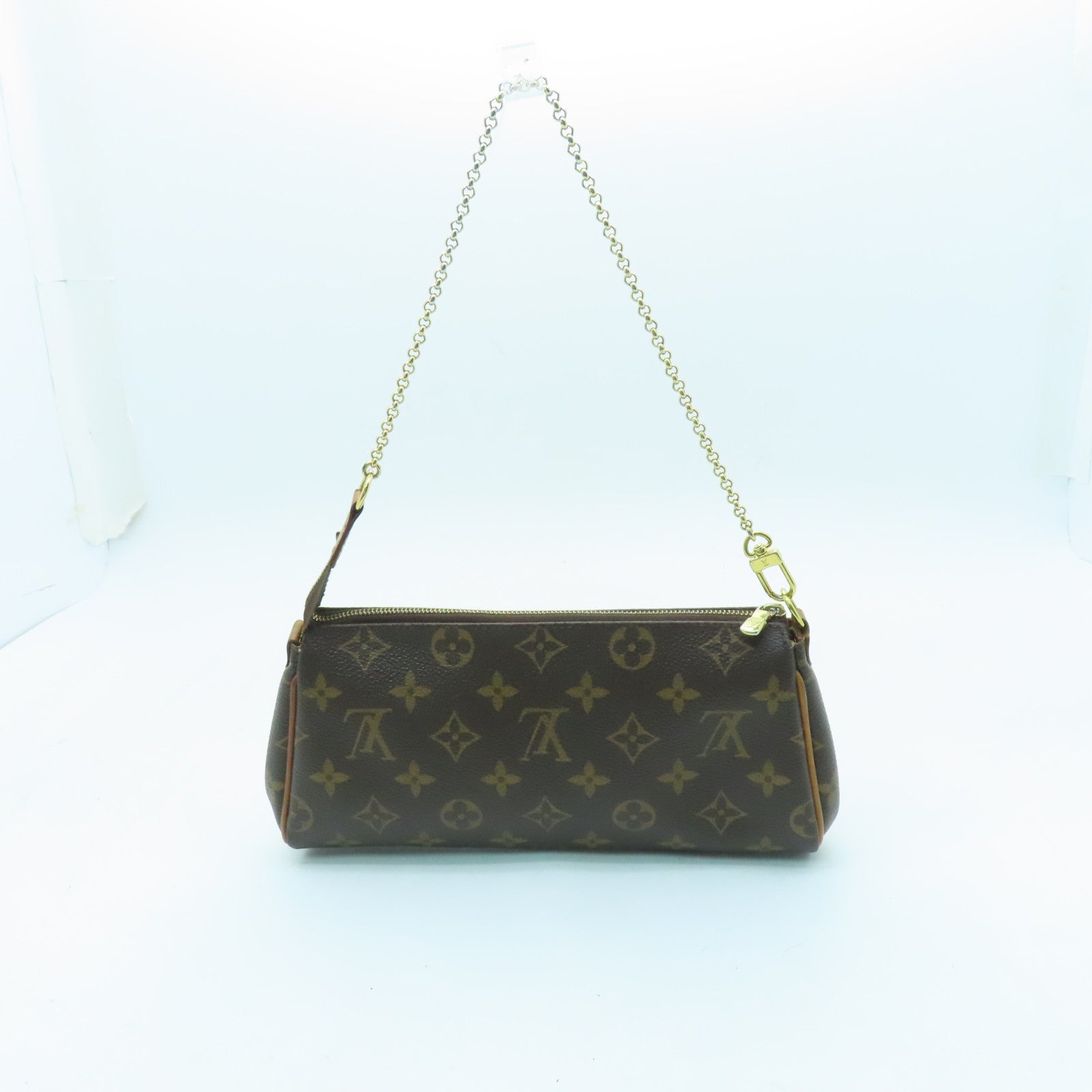LOUIS VUITTON Monogram Eva Gold Buckle Handle Shoulder Bag Brown