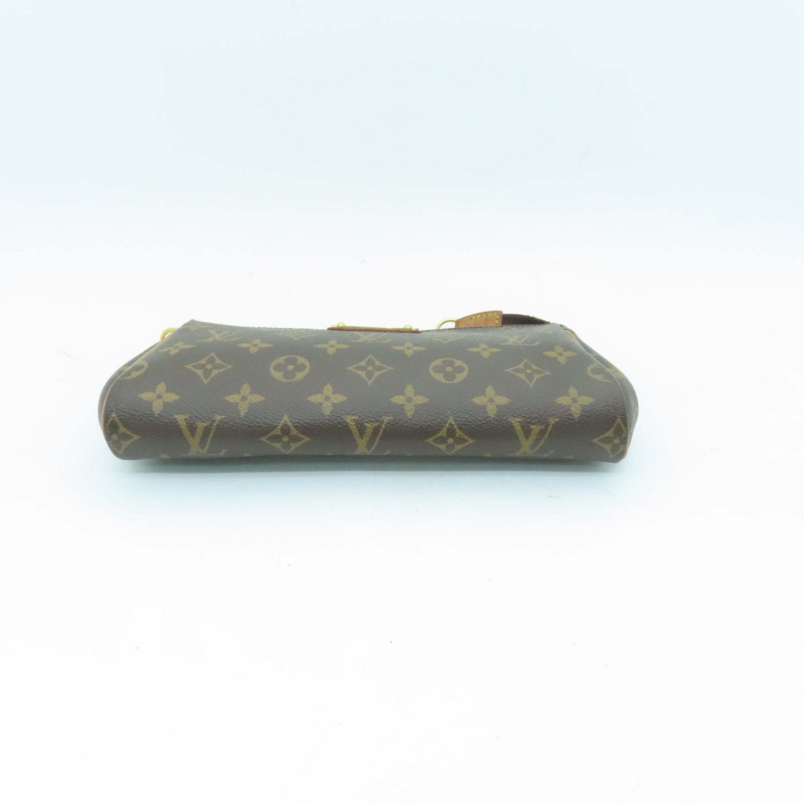 LOUIS VUITTON Monogram Eva Gold Buckle Handle Shoulder Bag Brown