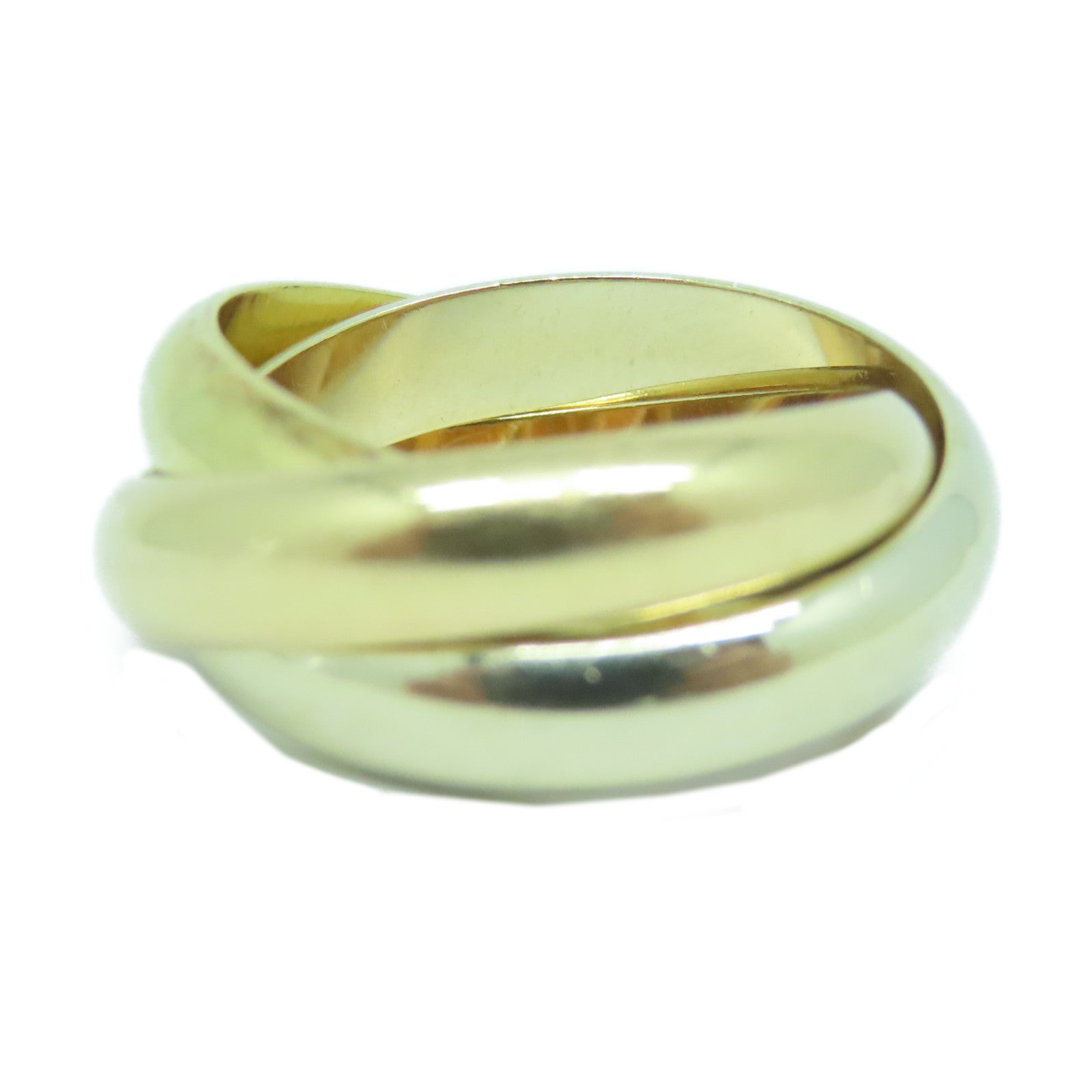 CARTIER 18K黃金/白金/玫瑰金Trinity戒指US#4.75/Cartier#49